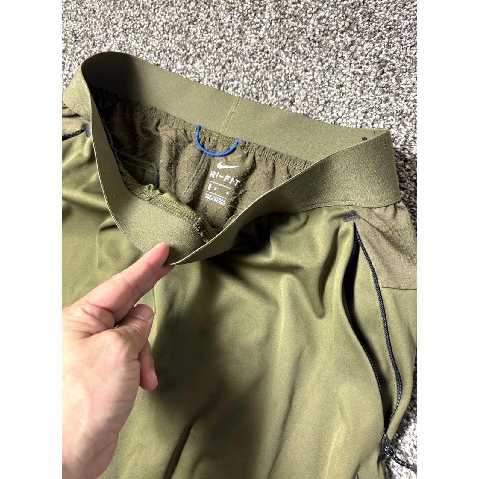 Nike Nike Training Pants Mens M Olive Green Snap Pockets 927360 Size US 31 - 4 Thumbnail
