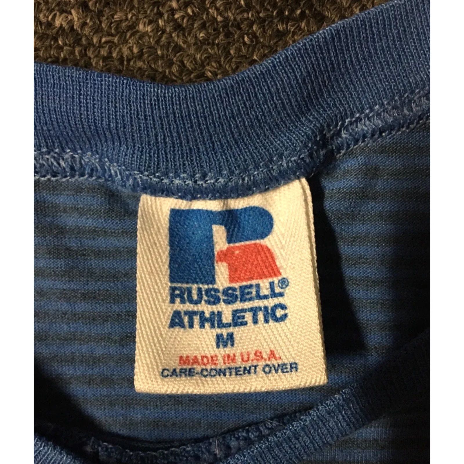 Russell Athletic VINTAGE Russell Athletic Shirt M USA Surf Skate Grunge Vaporwave 90s 80s Beach Ocean Pacific Track & Field USA Mens Shirt Blue M Size US M / EU 48-50 / 2 - 4 Thumbnail