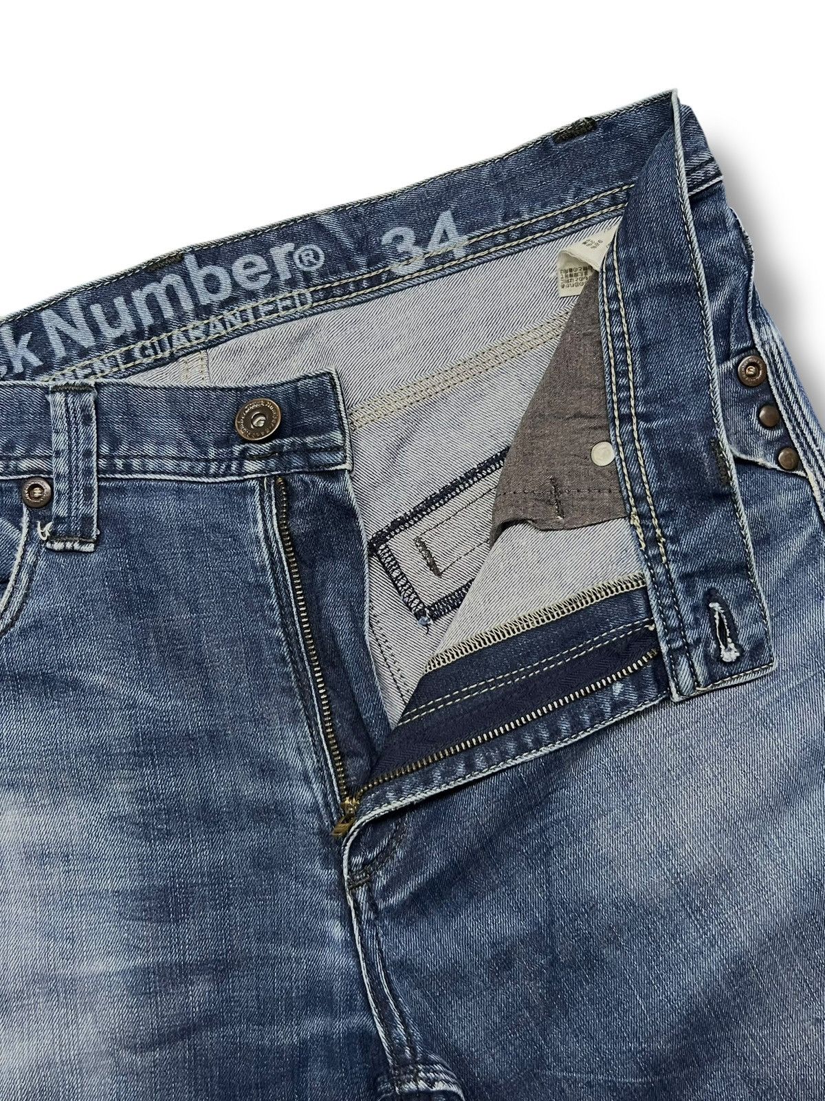 Japanese Brand Vintage Back Number®️Japan - Faded, Distressed Jeans Size US 36 / EU 52 - 10 Thumbnail