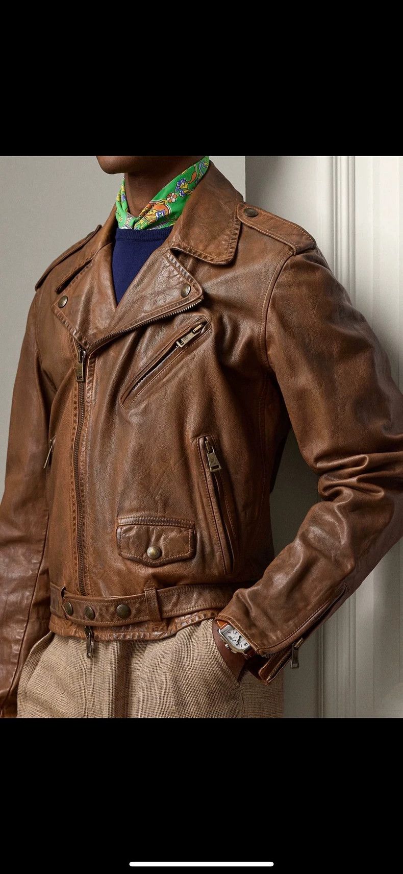 RRL Ralph Lauren RRL Ralph Lauren Italian Lockleaf leather men's motorcycle Size US XL / EU 56 / 4 - 3 Thumbnail