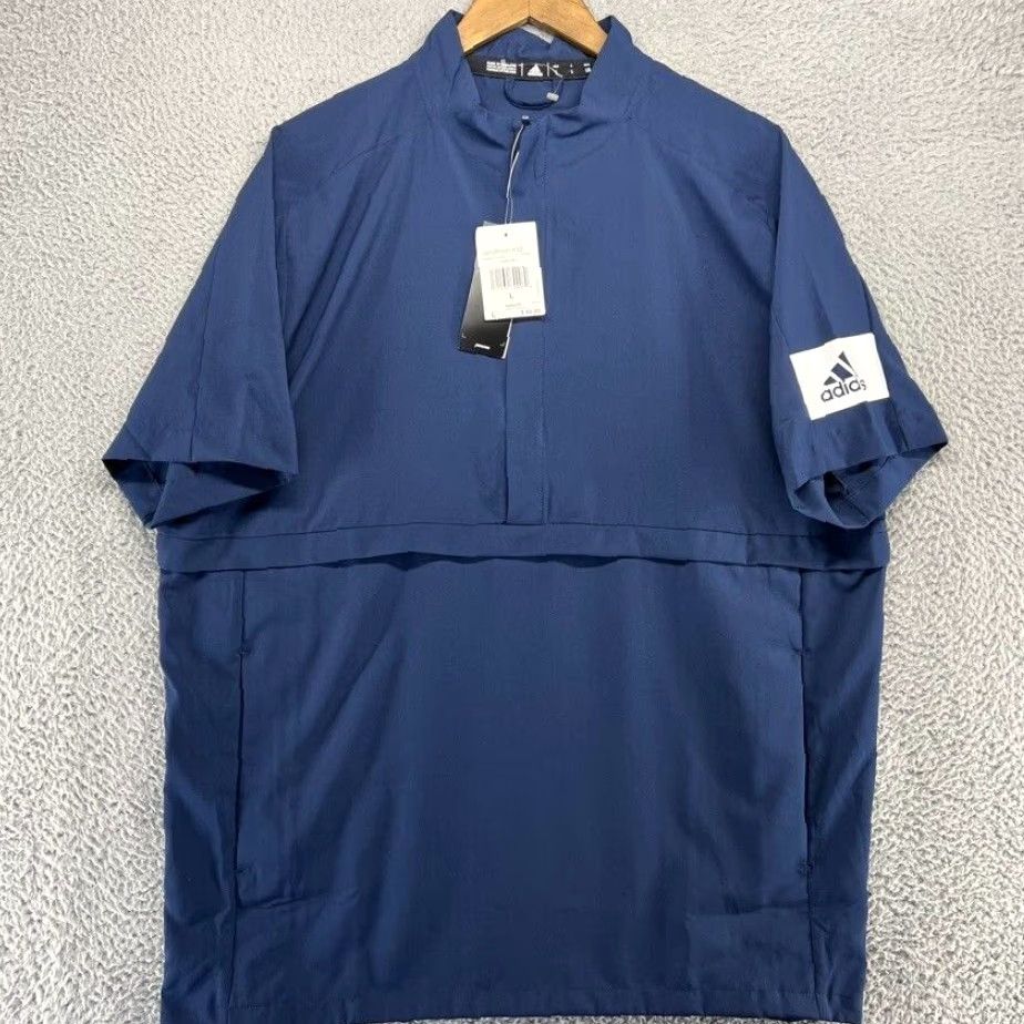 Adidas Navy Blue Men's Large Coaches Game Mode Quarter Zip Adidas  Windbreaker Shirt | Grailed