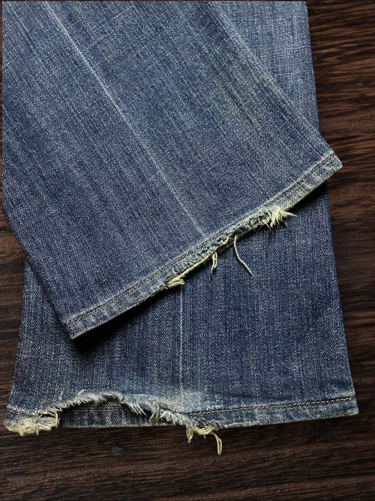 7 For All Mankind × The Great China Wall Vintage 7 All Mind Kind Faded Wash Distressed Flare Jeans Size US 31 - 11 Thumbnail