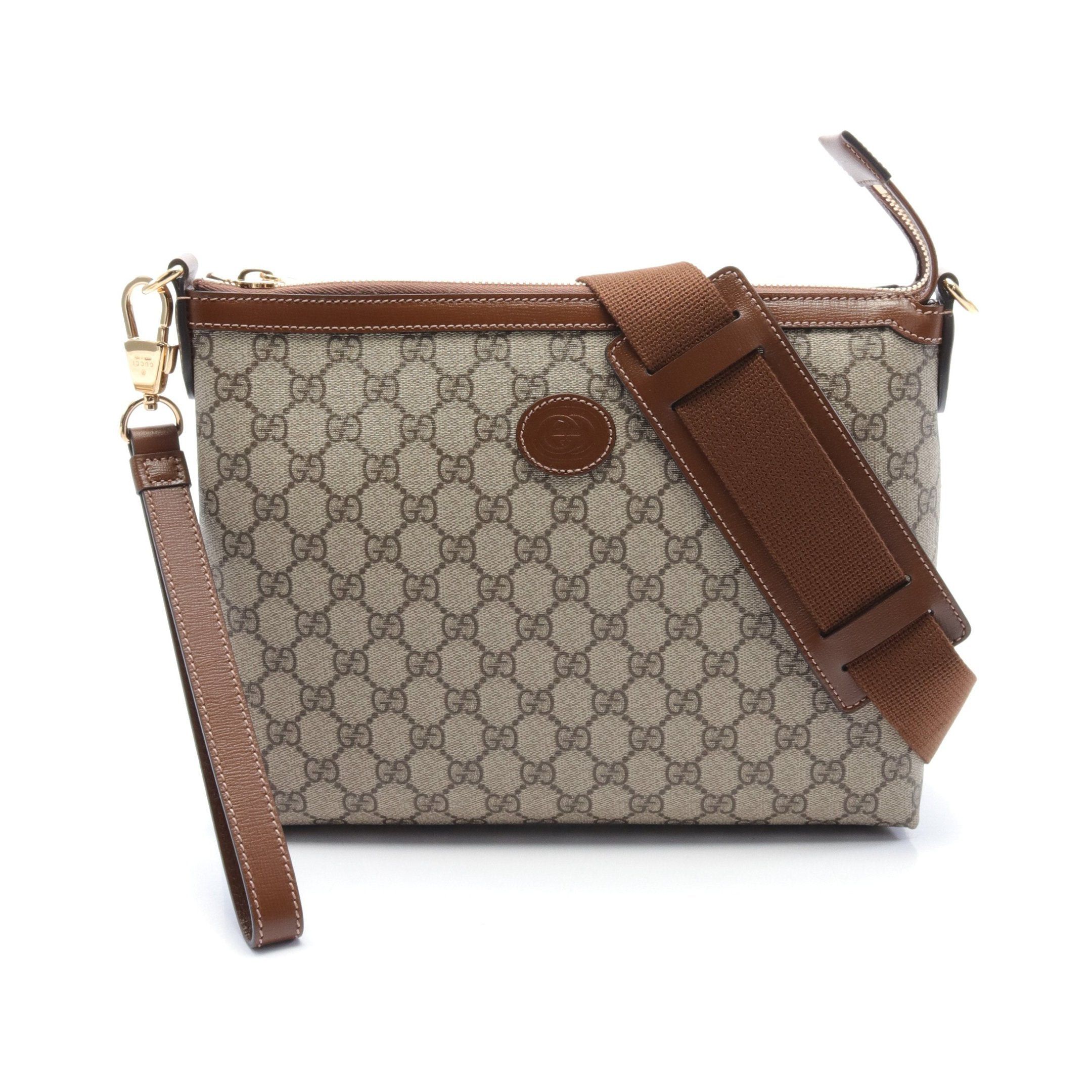 Gucci Gucci Interlocking G Gg Supreme Messenger Bag Shoulder Leather Beige Brown Size ONE SIZE - 1 Thumbnail