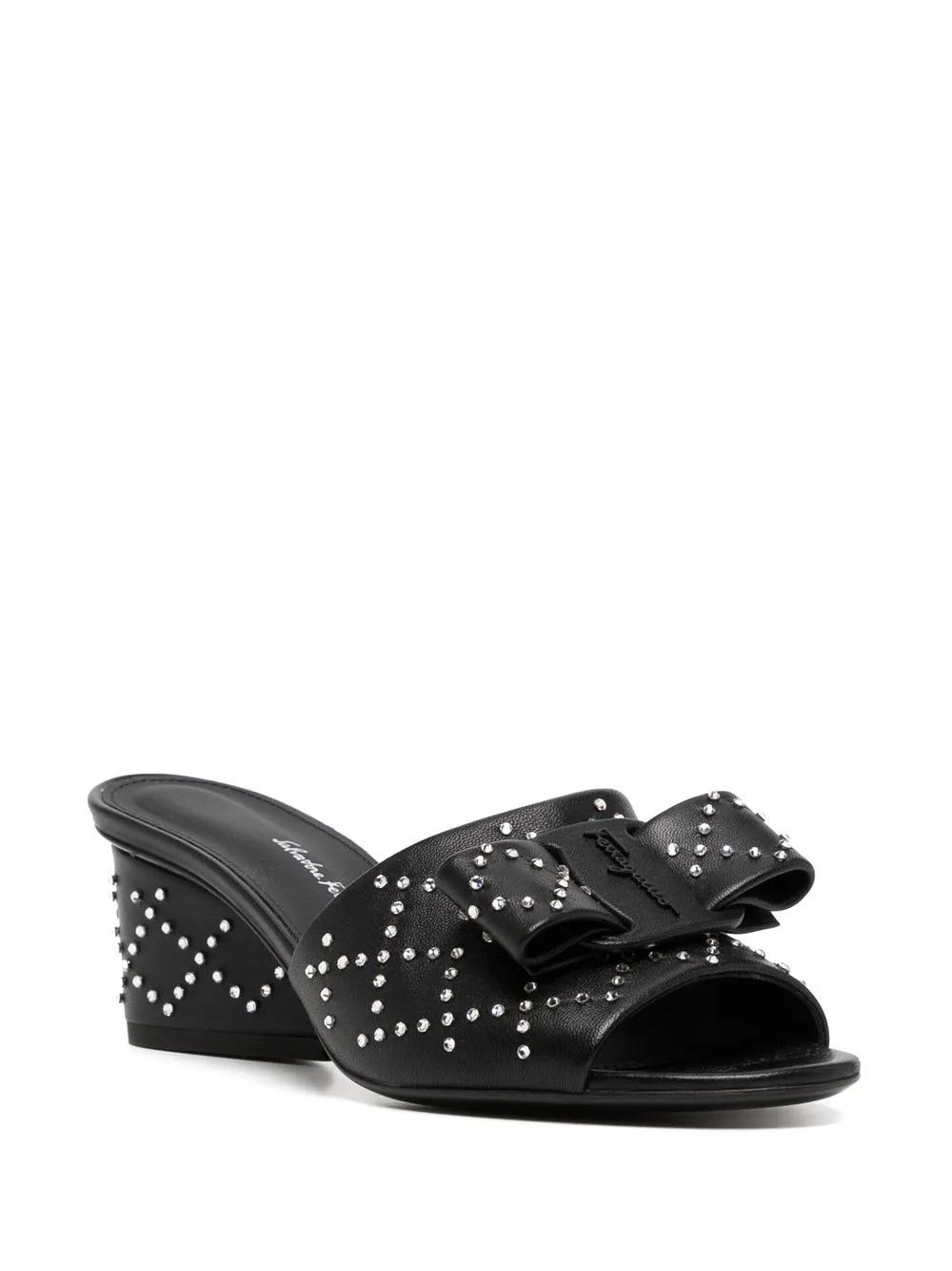 Salvatore Ferragamo o1y0426 Geometric Heel Mules in Black Size US 7 / IT 37 - 2 Thumbnail