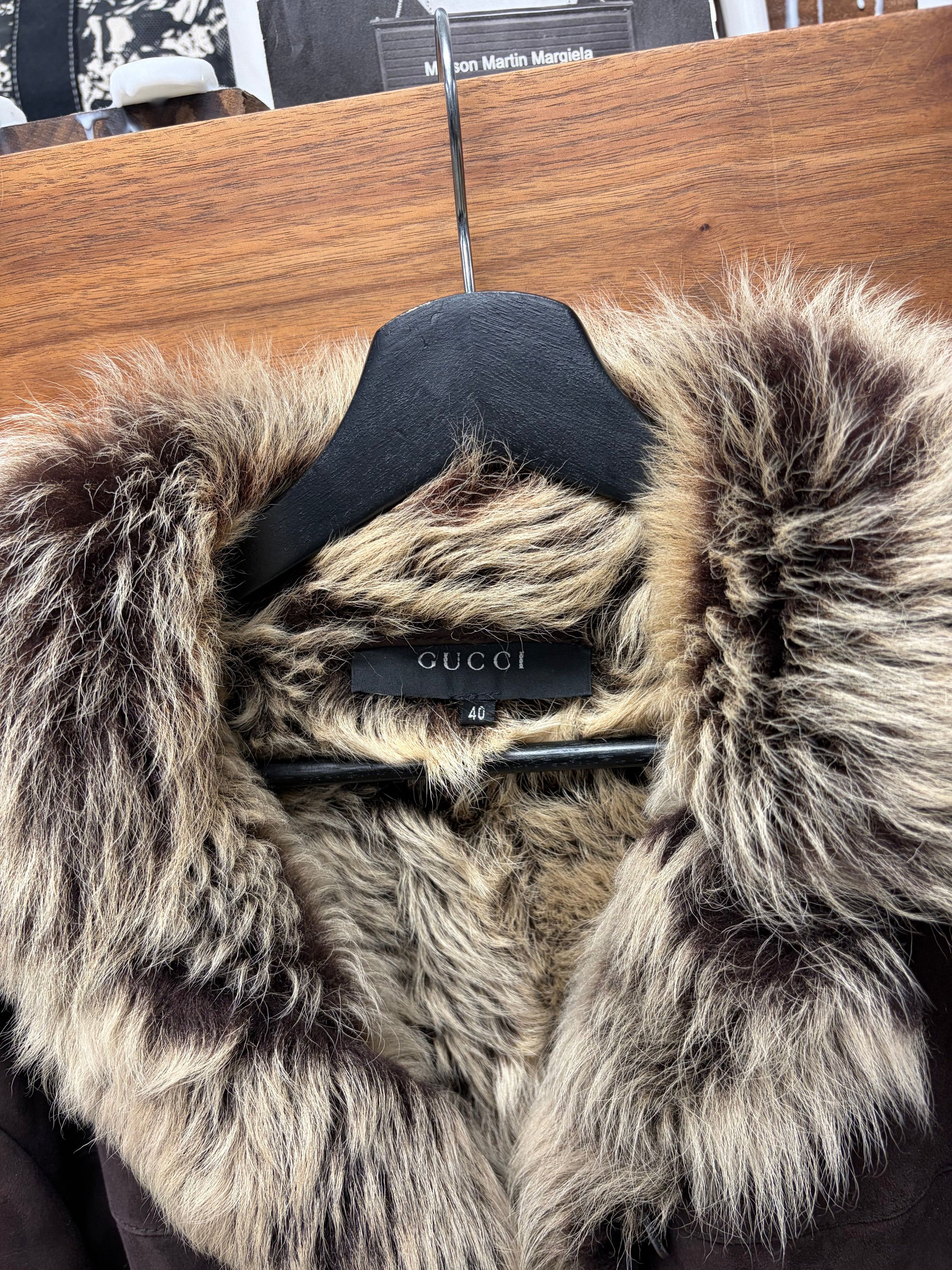 Gucci AW1998 Gucci by Tom Ford Genuine Fox Fur Oversized Brown Suede Coat Size S / US 4 / IT 40 - 4 Thumbnail