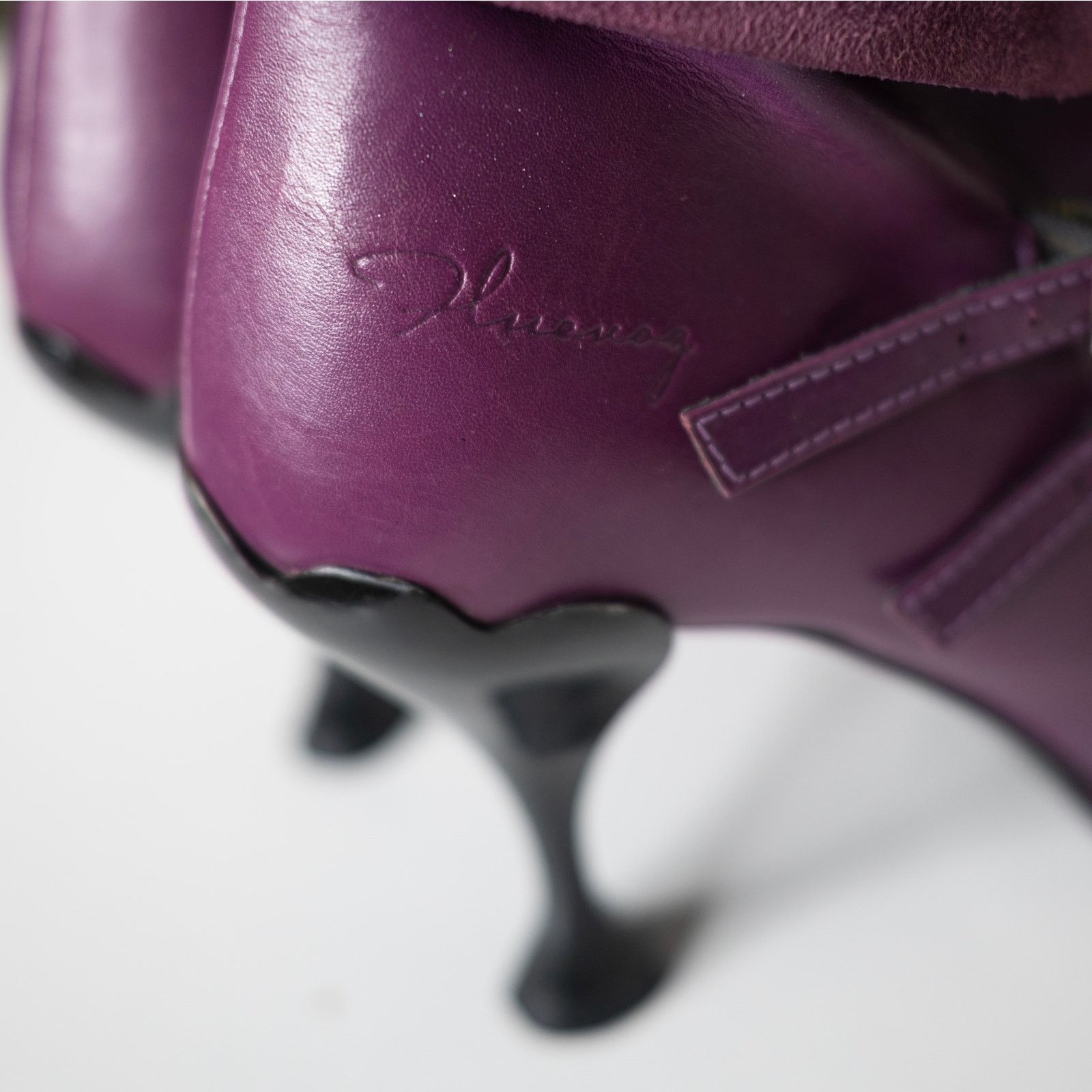 John Fluevog John Fluevog Listen Up Sienna Purple Leather Booties Size US 7.5 / IT 37.5 - 6 Thumbnail