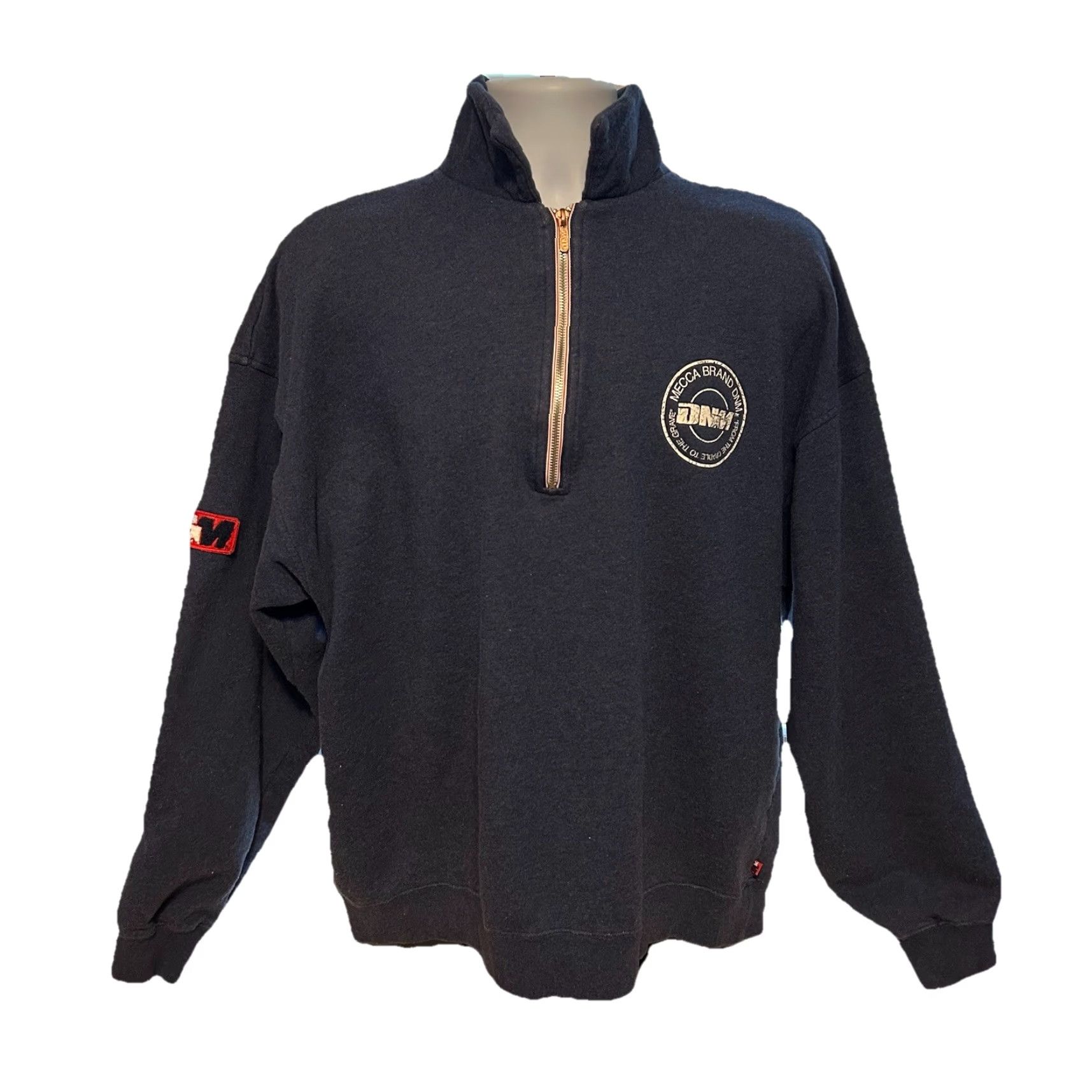 Vintage VINTAGE Mecca Pullover 1/4 Zip DNM 3/4 Zip Navy Blue Men XL Street Hip Hop Rap Casual Shirt Size US XL / EU 56 / 4 - 2 Thumbnail