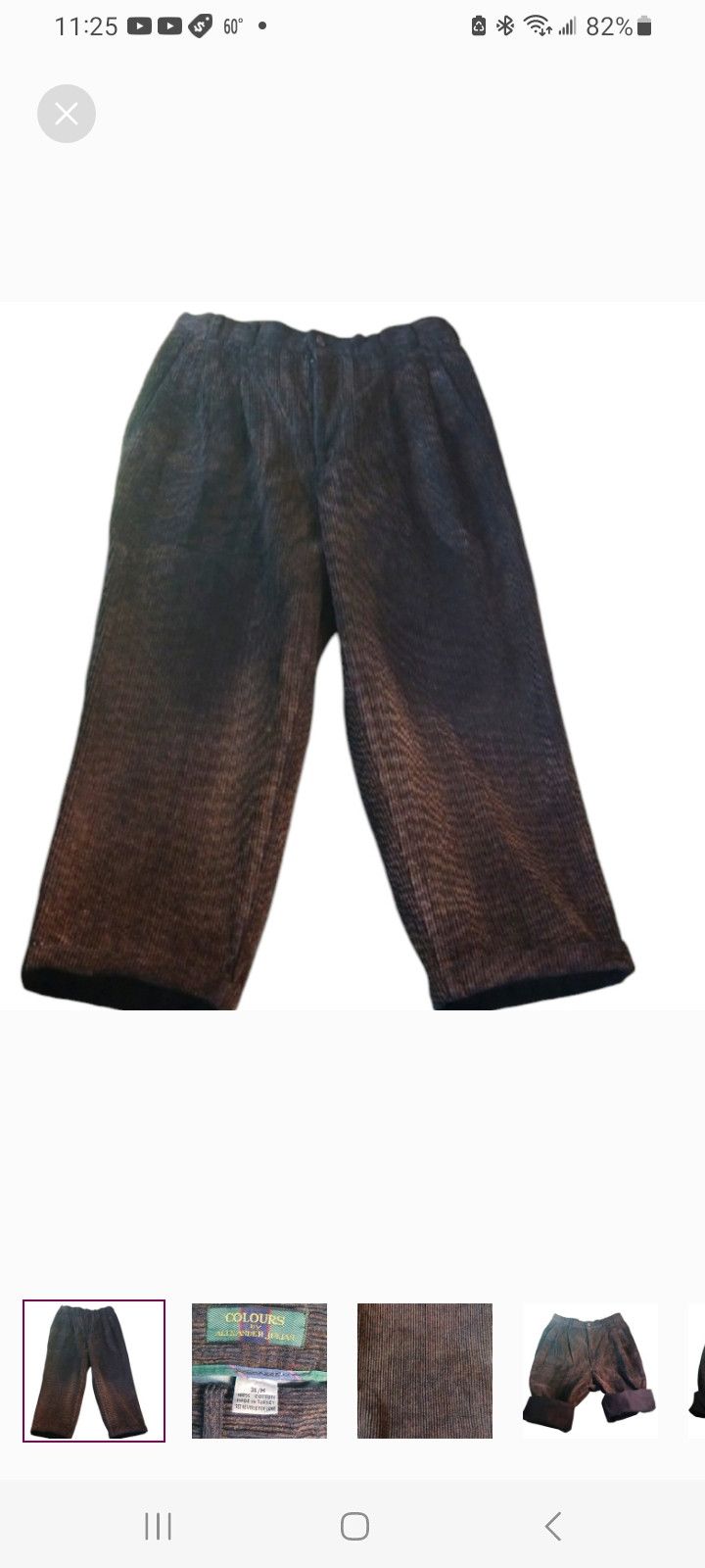Alexander Julian Vintage 'COLOURS' by Alexander Julian Brown Corduroy Pants Size US 31 - 1 Thumbnail