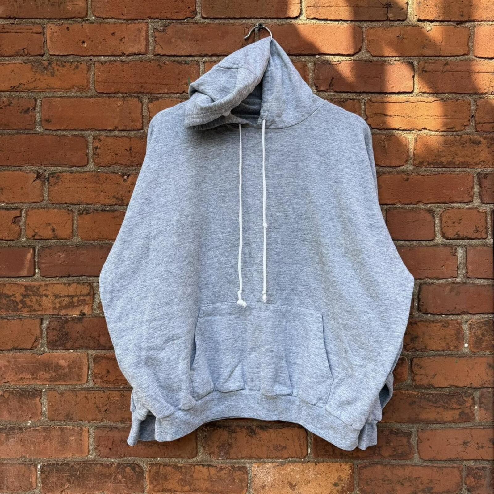 Other vintage light grey blank light hoodie 80s/90s boxy large Size US L / EU 52-54 / 3 - 5 Thumbnail