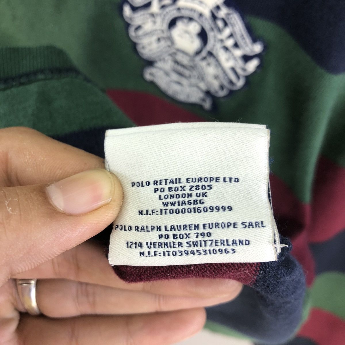 Rugby Ralph Lauren Vintage 2000s Rugby RL 13 Shawl Collar Stripes L/S Shirt Size US L / EU 52-54 / 3 - 10 Thumbnail
