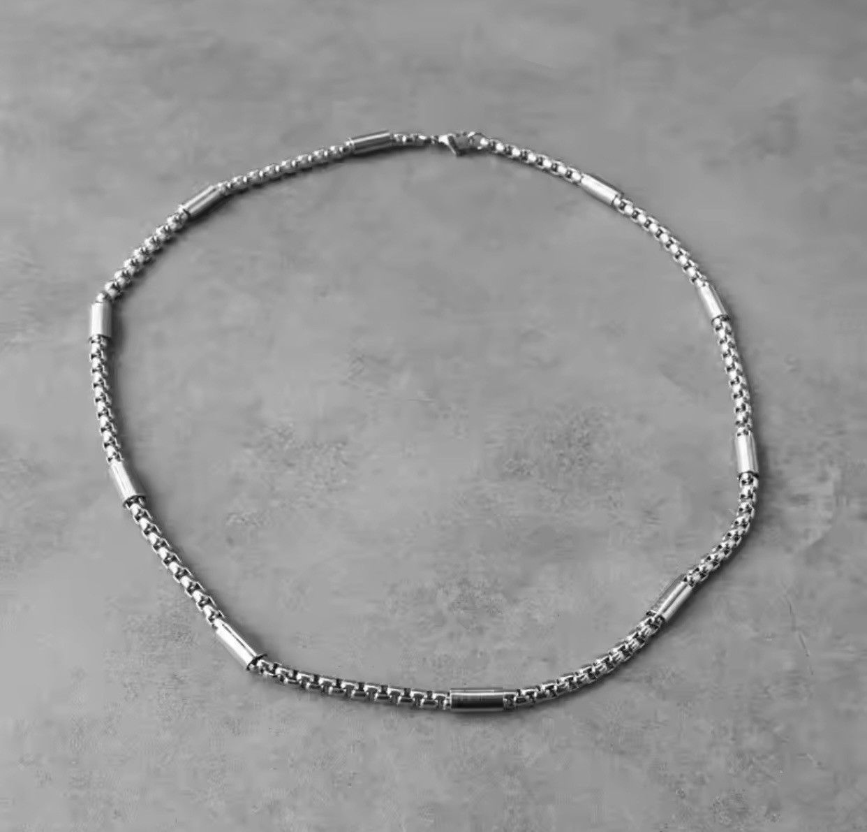 Jewelry 5mm Silver Color Round Box Chain Stainless Steel Chain Size ONE SIZE - 3 Thumbnail