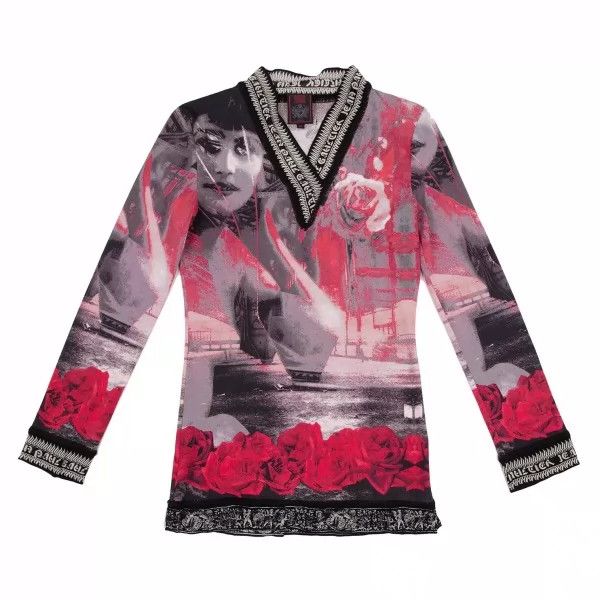Jean Paul Gaultier Jean Paul Gaultier Rose portrait v-neck coat Size US M / EU 48-50 / 2 - 1 Thumbnail