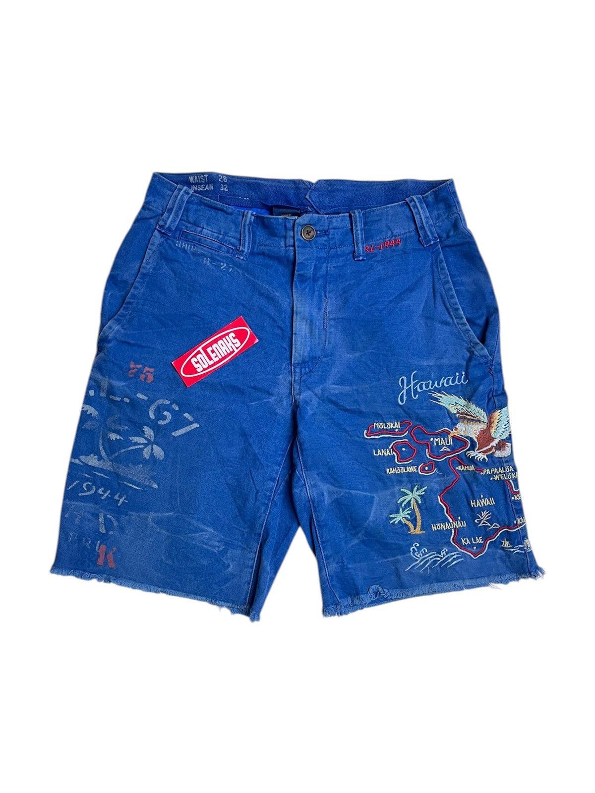 Polo Ralph Lauren Embroidered hawaii military souvenir shorts rare rrl Size US 31 - 1 Thumbnail