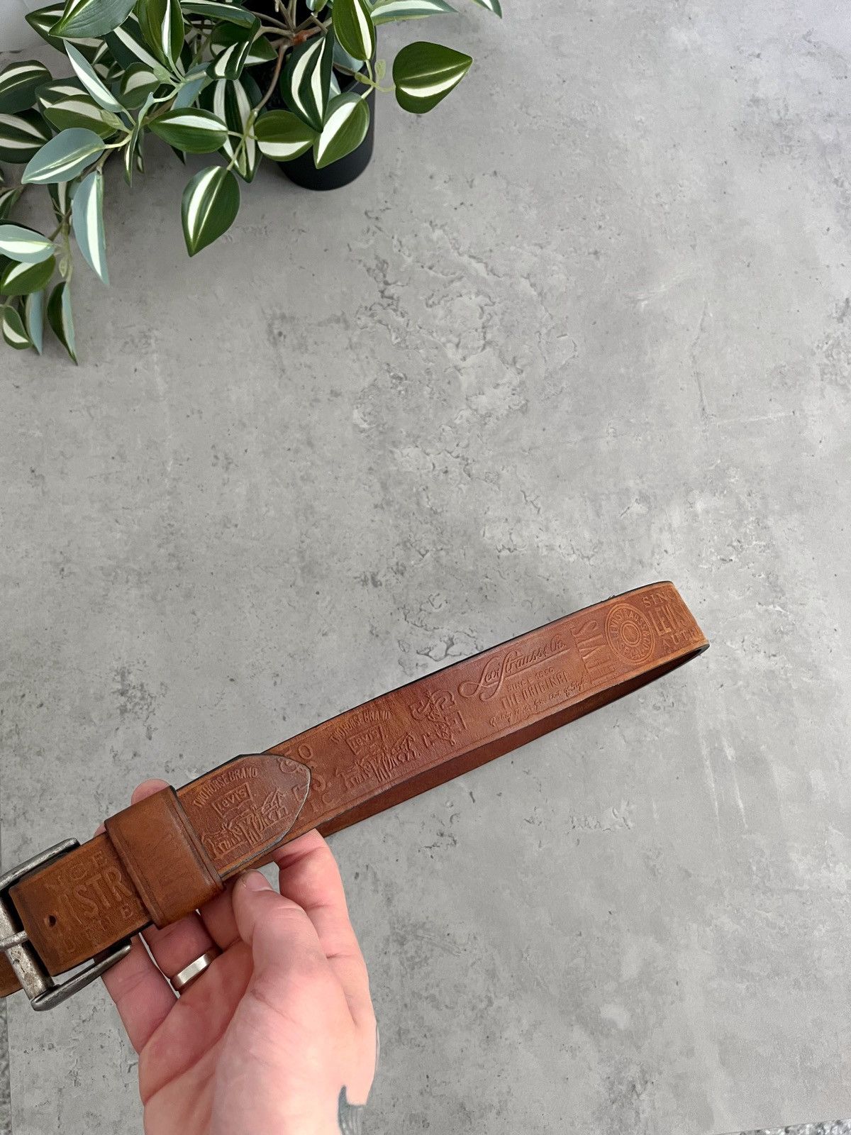 Levi's × Levi's Vintage Clothing Levi’s Leather Belt made in USA size 36/90 Size 36 - 3 Thumbnail