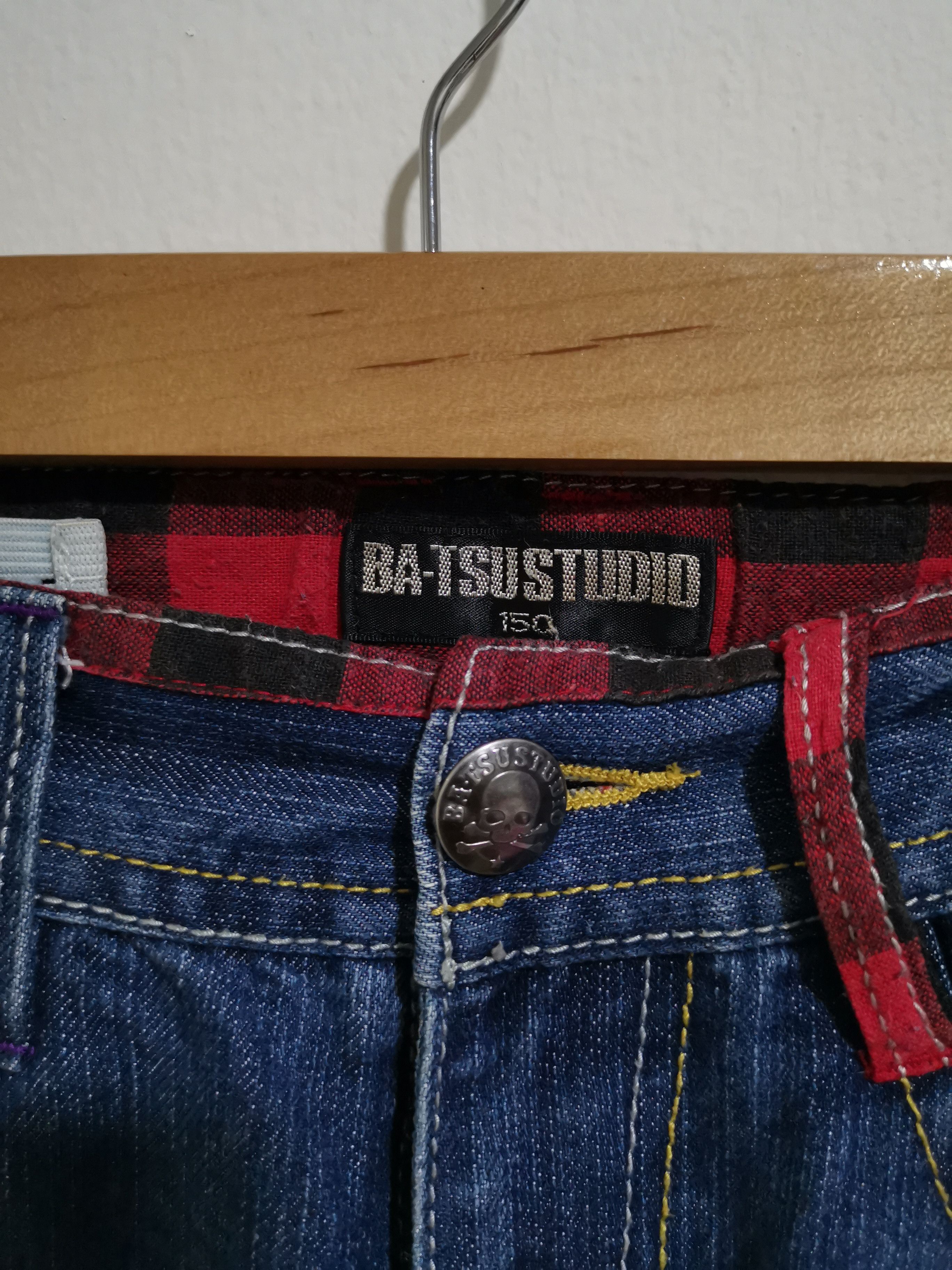 Japanese Brand × Vintage Skull Embroidery Japan Jeans BatsuStudio Lightning Wash Size US 28 / EU 44 - 5 Thumbnail
