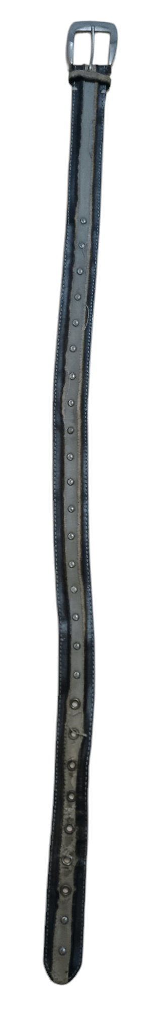 Genuine Leather CUSTOM SCREW STUDDED RIVETED CANVAS AND LEATHER BELT Size 38 - 5 Thumbnail