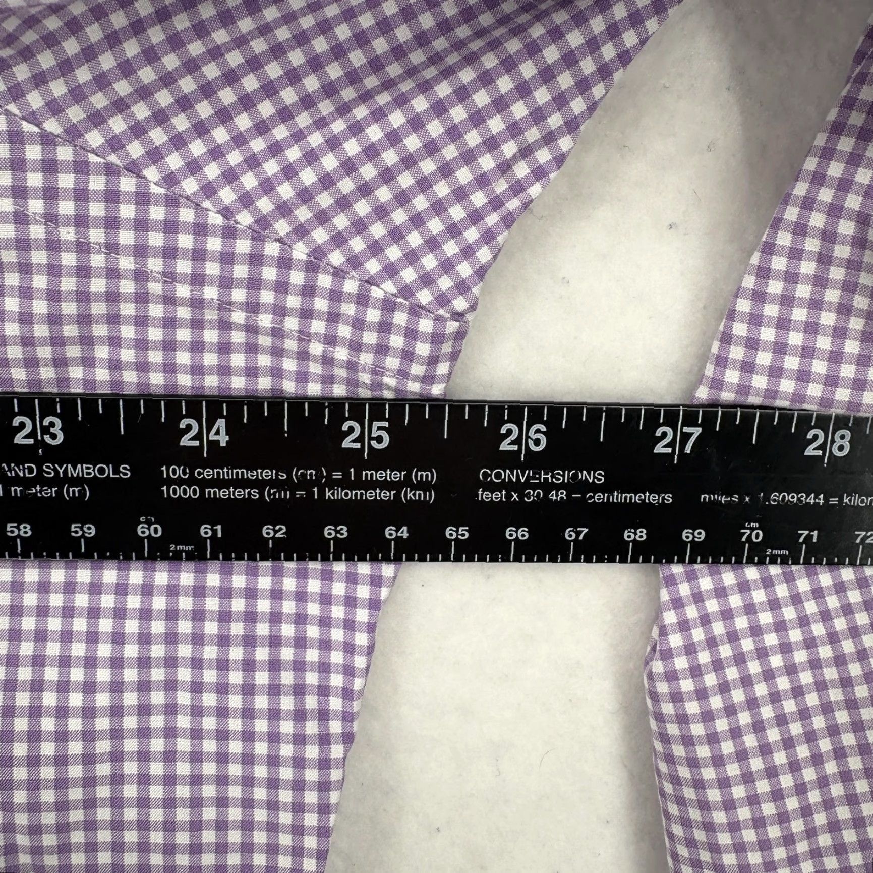 Ralph Lauren Ralph Lauren Dress Shirt Mens Button Down 16.5 34/35 Purple Gingham Classic Fit Size 46R - 7 Thumbnail