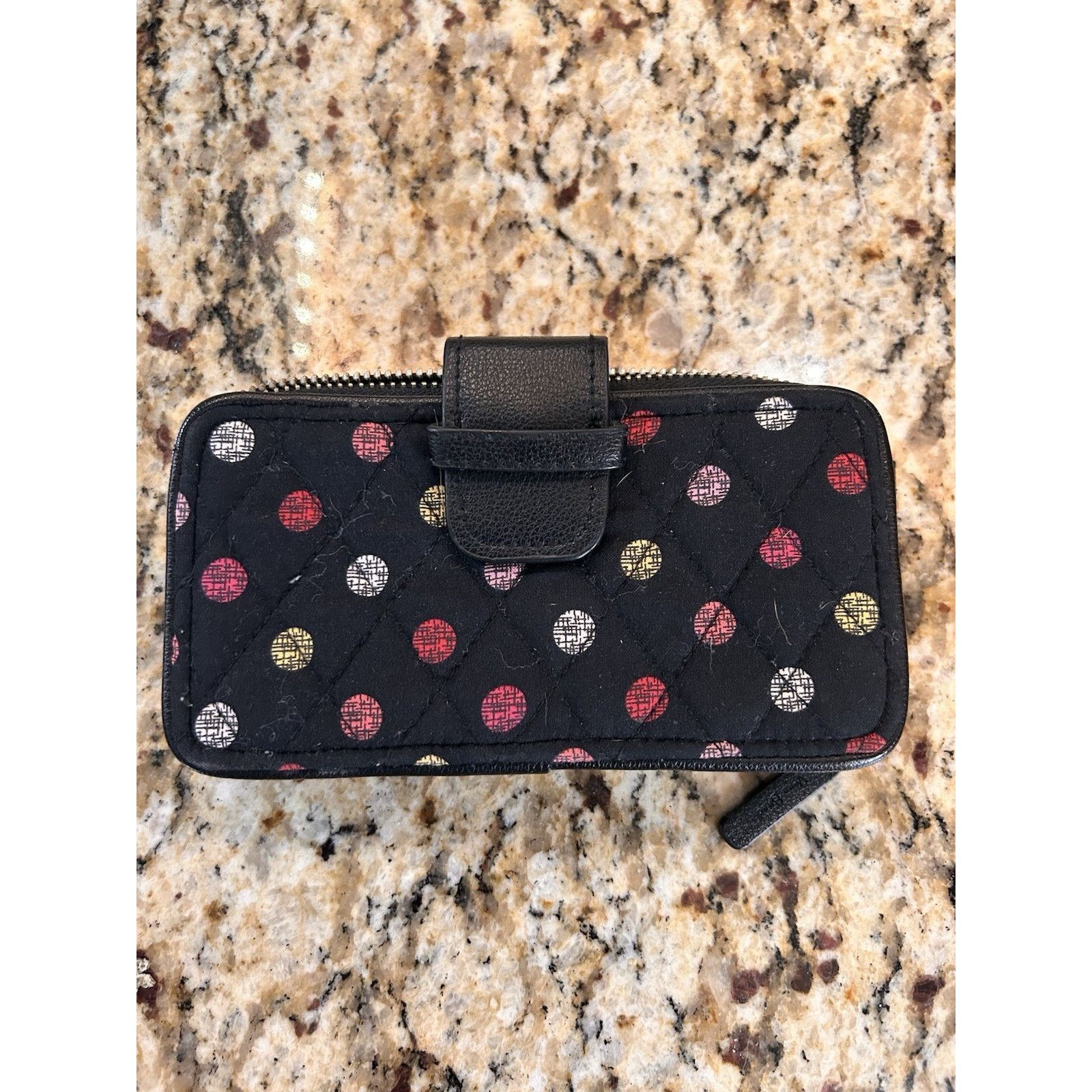 Vera Bradley vera bradley zip around wallet Black RFID Dots Size ONE SIZE - 1 Thumbnail