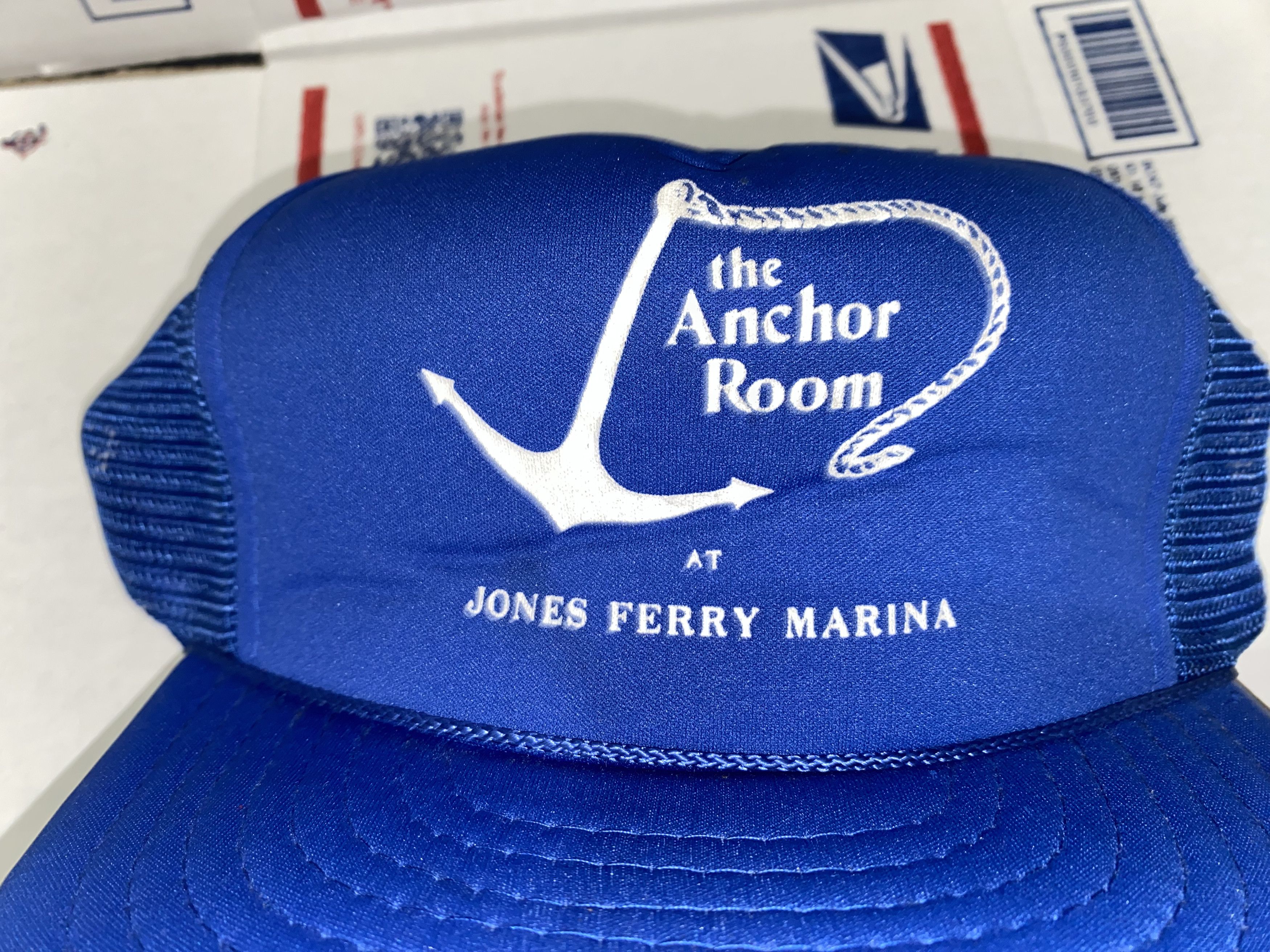 Vintage The ANCHOR Room at Jones Ferry Marina mesh Trucker Hat Cap ! Size ONE SIZE - 2 Thumbnail