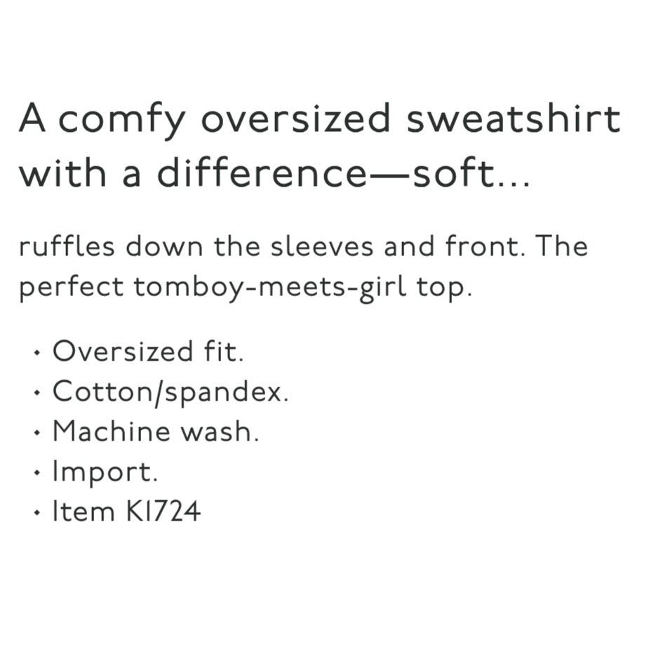 Madewell Mile(s) ruffle oversized crew neck drop shoulder sweatshirt Size XXS / US 00 / IT 34 - 2 Thumbnail