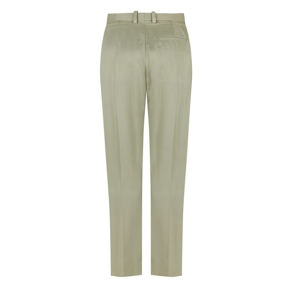 Bottega Veneta Bottega Veneta Viscose Twill Straight Trousers in Green Size US 34 / EU 50 - 2 Thumbnail