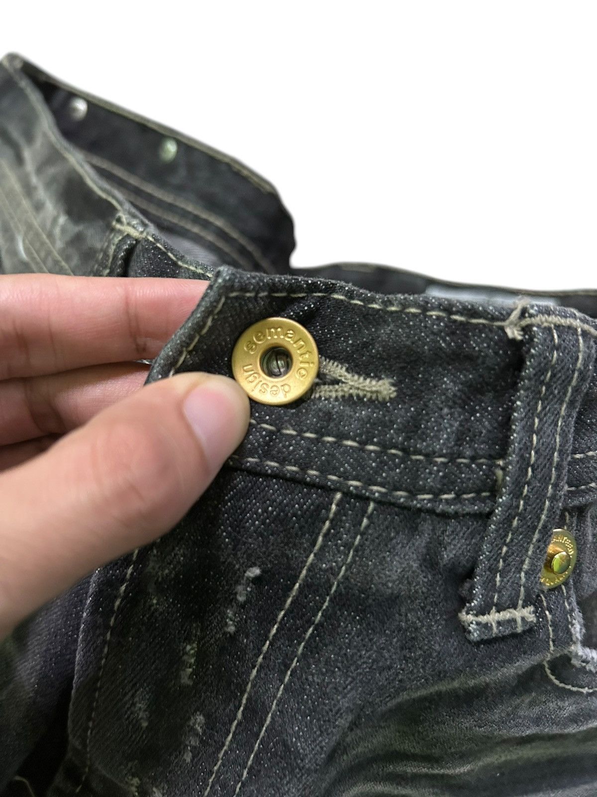Kapital Semantic design Punk Bondage Style Denim Jeans ☠️☠️ Size US 32 / EU 48 - 14 Thumbnail