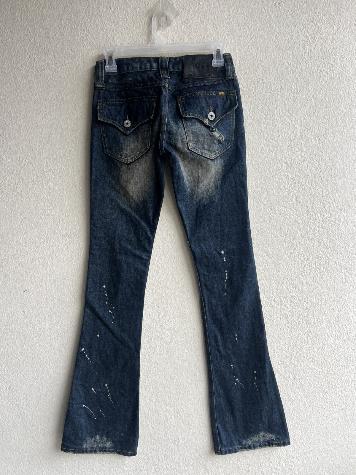 If Six Was Nine × Japanese Brand × Le Grande Bleu (L.G.B.) Material Girl Japan Distressed Denim Super Flare Jeans Size 26" / US 2 / IT 38 - 3 Thumbnail
