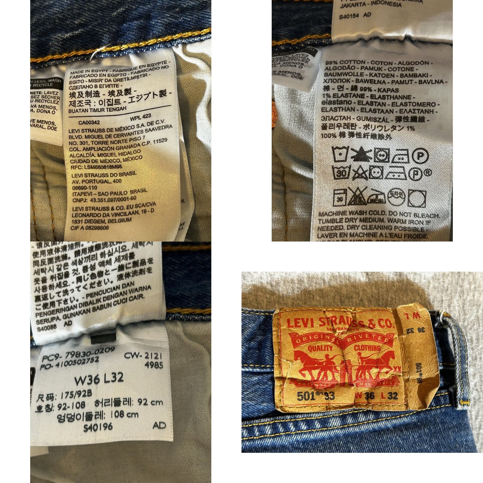 Levi's Levi's 501 '93 Jeans Mens 36x32 Straight Denim Blue Baggy Stretch Casual Adult Mens Straight Leg 501 '93 Vintage? No Size US 36 / EU 52 - 8 Thumbnail