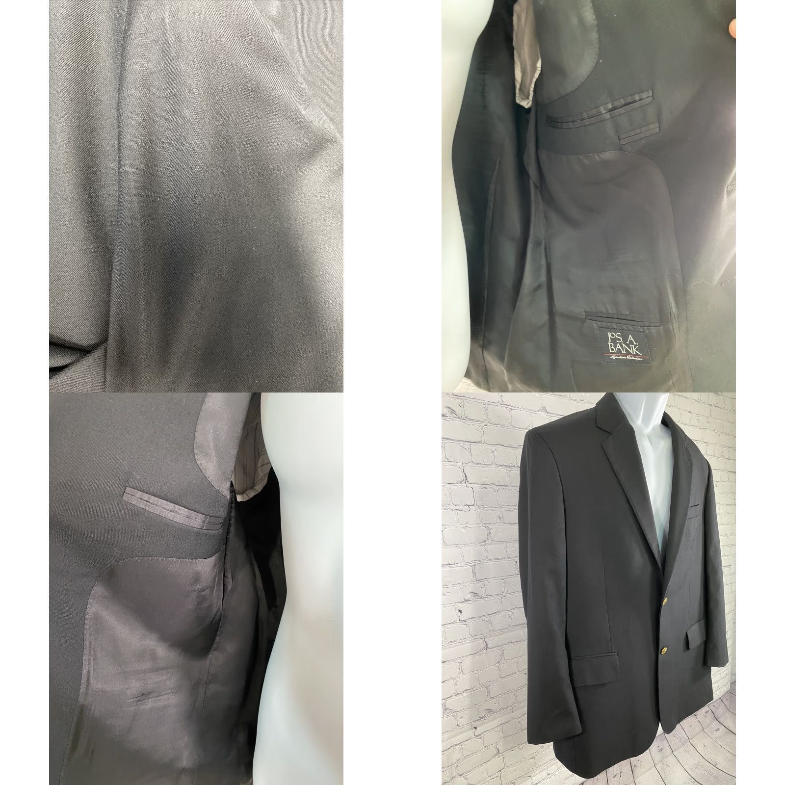 Jos. A. Bank Jos. A. Bank Black Wool Two Button 2B Signature Collection Blazer Jacket 43R Size 46R - 8 Thumbnail