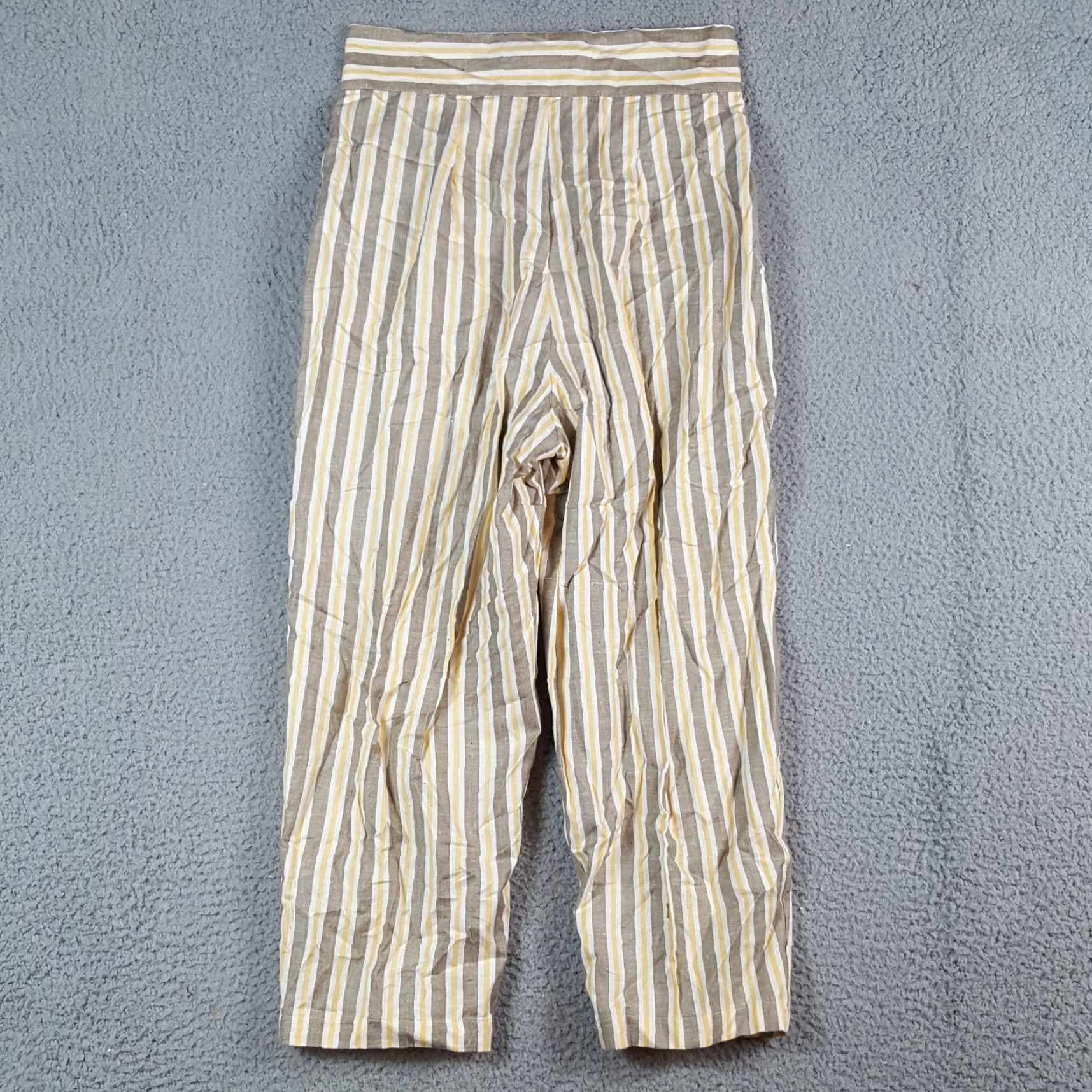 Vintage VINTAGE Just Class Capri Pants Women Capris 90s Striped Yellow Size 9 Capri Pants Bohemian Retro 90s Womens Size 30" / US 8 / IT 44 - 5 Thumbnail