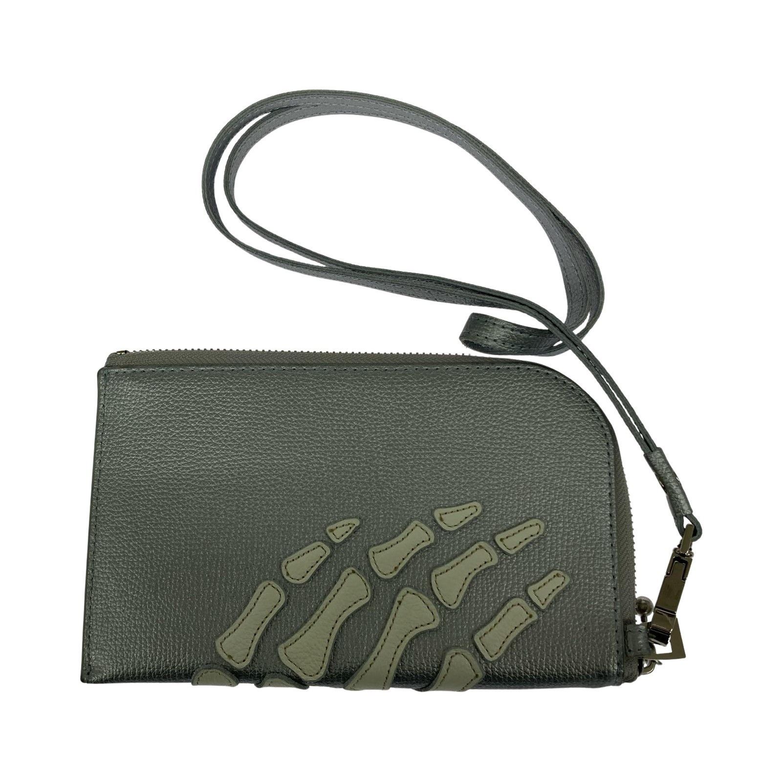 Kapital KAPITAL Thumbs-Up Bone Hand Zip Pouch / Bag Silver Size ONE SIZE - 1 Thumbnail