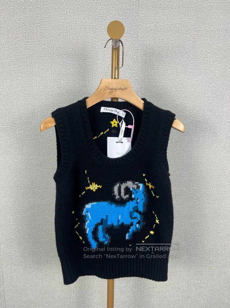 Dior Dior Black printed sleeveless knitwear Size XXS / US 00 / IT 34 - 1 Thumbnail