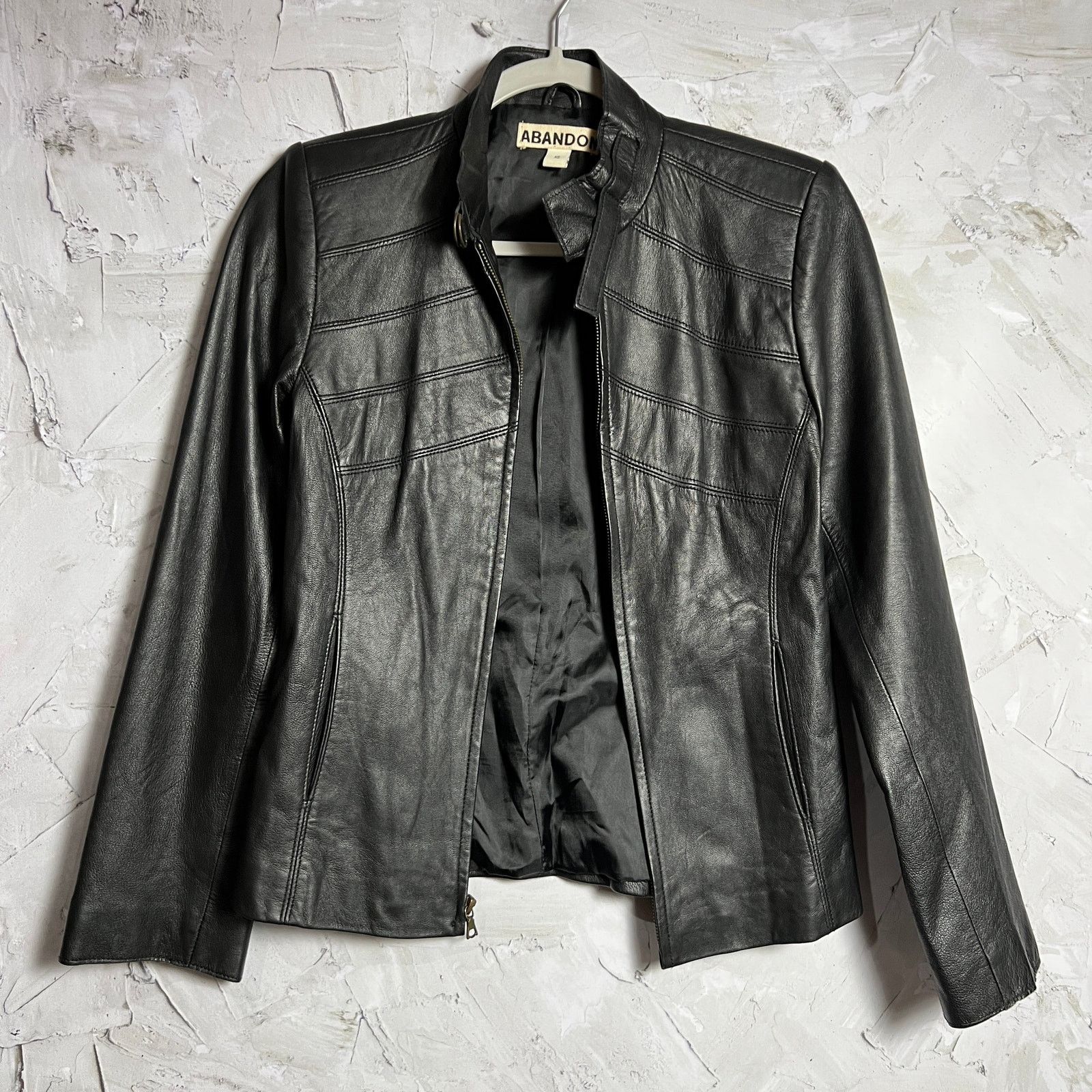 Other Abandon Italian Leather Moto Jacket Black Lace-Up XS Size XS / US 0-2 / IT 36-38 - 1 Thumbnail