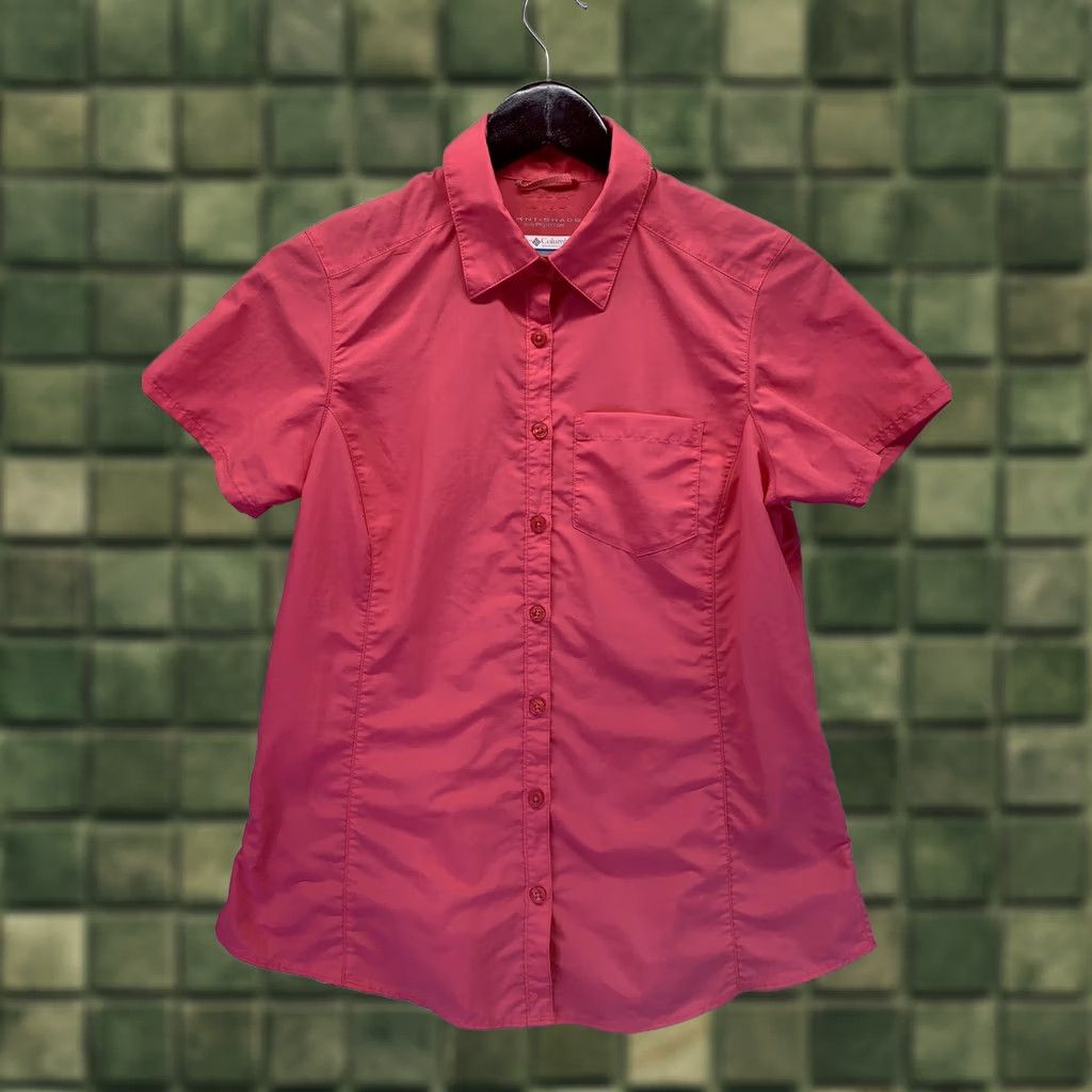 Pinko Columbia Womens Pink Shirt Sz S Omni Shade Sun Protection Button-Up Shirt Nylon Fish/Hiking Casual Travel Size S / US 4 / IT 40 - 1 Thumbnail
