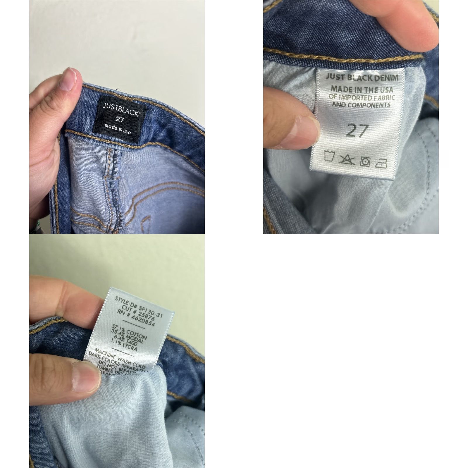 Vintage JUST BLACK Jeans Skinny Women 27 Medium Black 27x31 Size 27" / US 4 / IT 40 - 9 Thumbnail
