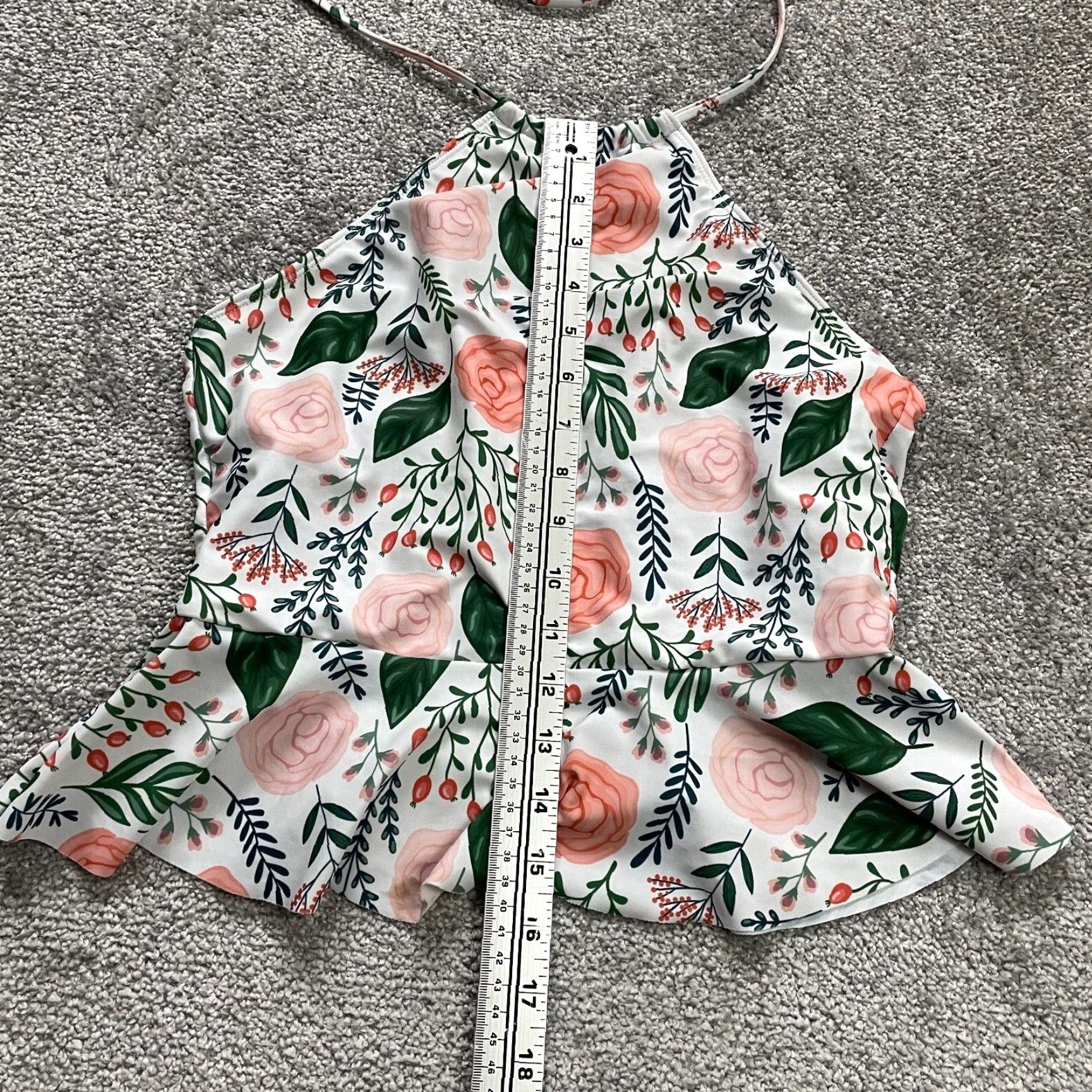 Shein SheIn Top Adult L Multicolor Halter Tankini Backless Ruffles Beach Swimwear Womens Size L / US 10 / IT 46 - 7 Thumbnail