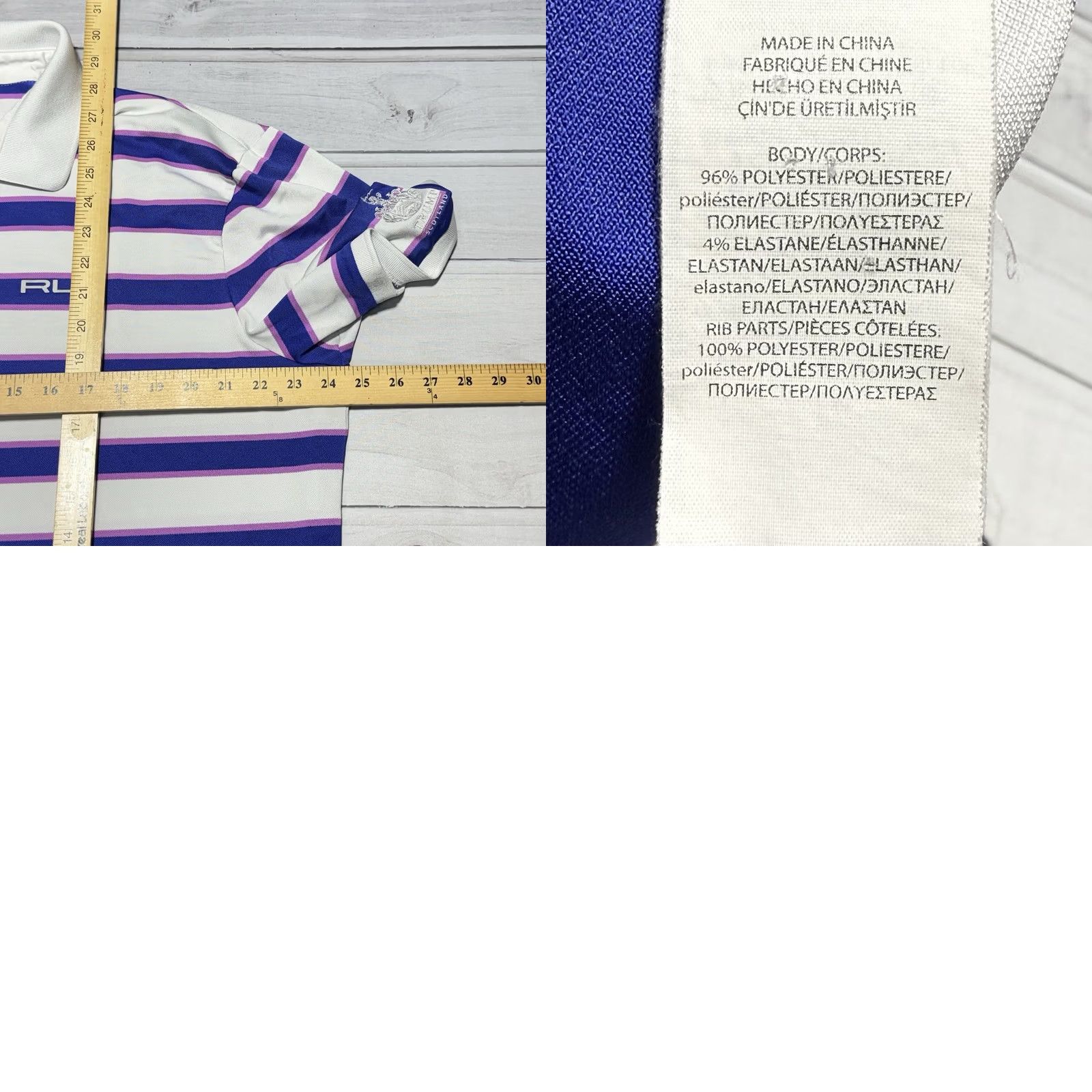RLX Ralph Lauren RLX Ralph Lauren Polo Shirt XL White Blue Purple Stripe Golf Size US XL / EU 56 / 4 - 8 Thumbnail
