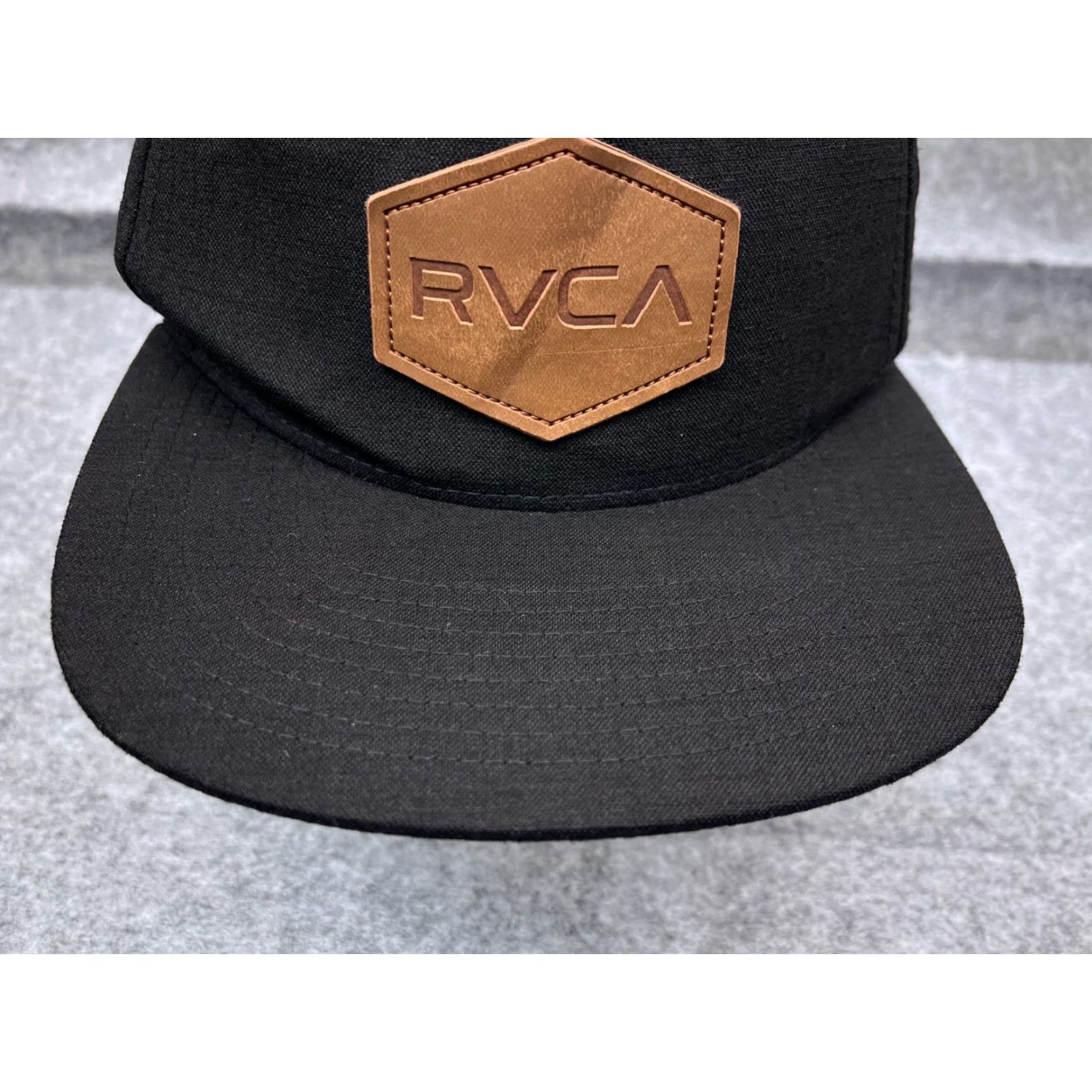 RVCA RVCA Hat Cap Snap Back Adult One Size Black Cotton Twill Embroidered 90s Beach Skate Mens Cap Size ONE SIZE - 3 Thumbnail