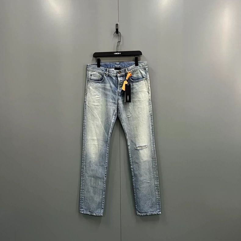 Yves Saint Laurent Saint LaruentBlue Wash Damage Jeans 2502-Nextarrow Size US 31 - 1 Thumbnail