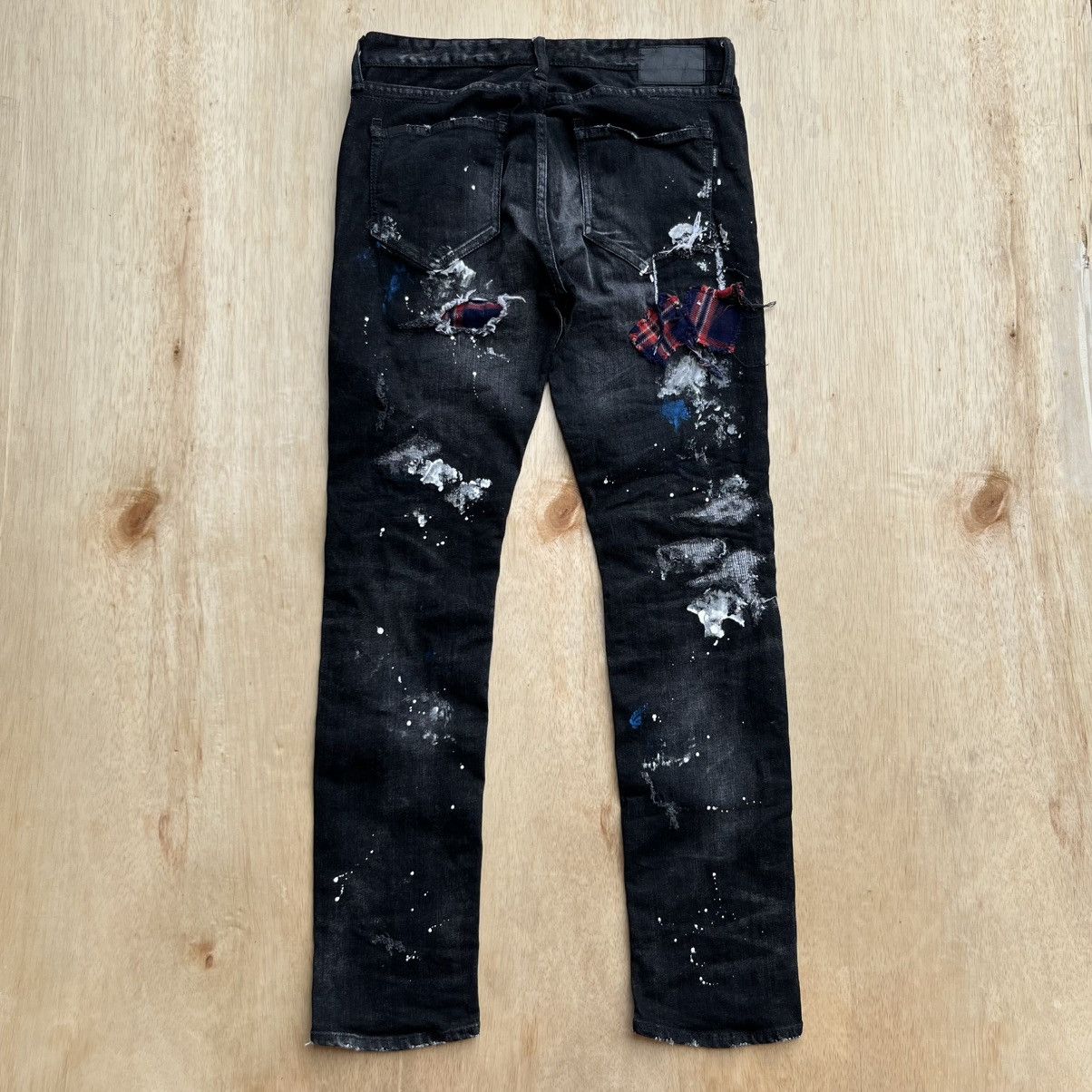 CIVARIZE CIVARIZE BLACK DISTRESSED PATCHWORK PAINT JAPANESE BRAND Size US 30 / EU 46 - 6 Thumbnail