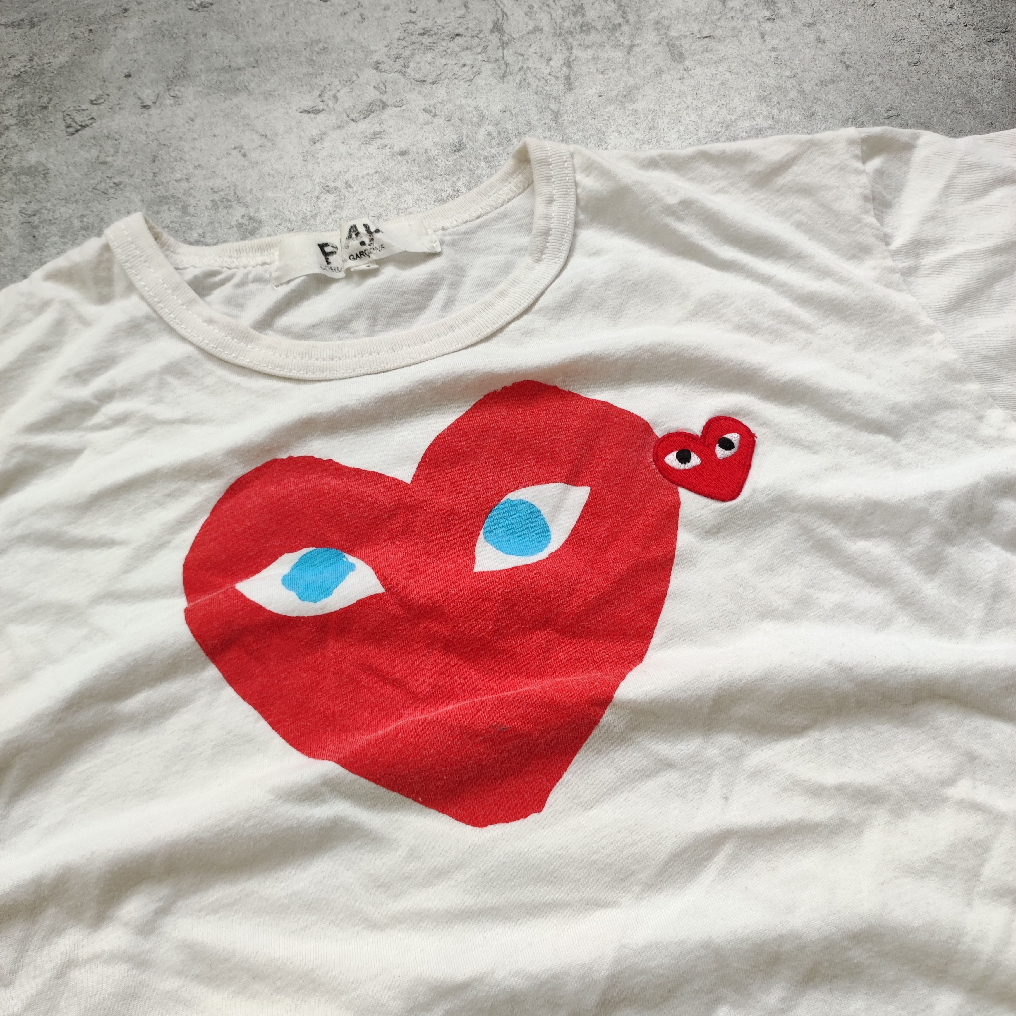 Comme des Garcons × Comme des Garcons PLAY Comme Des Garcons PLAY Big Heart Logo White Tee Size US M / EU 48-50 / 2 - 5 Thumbnail