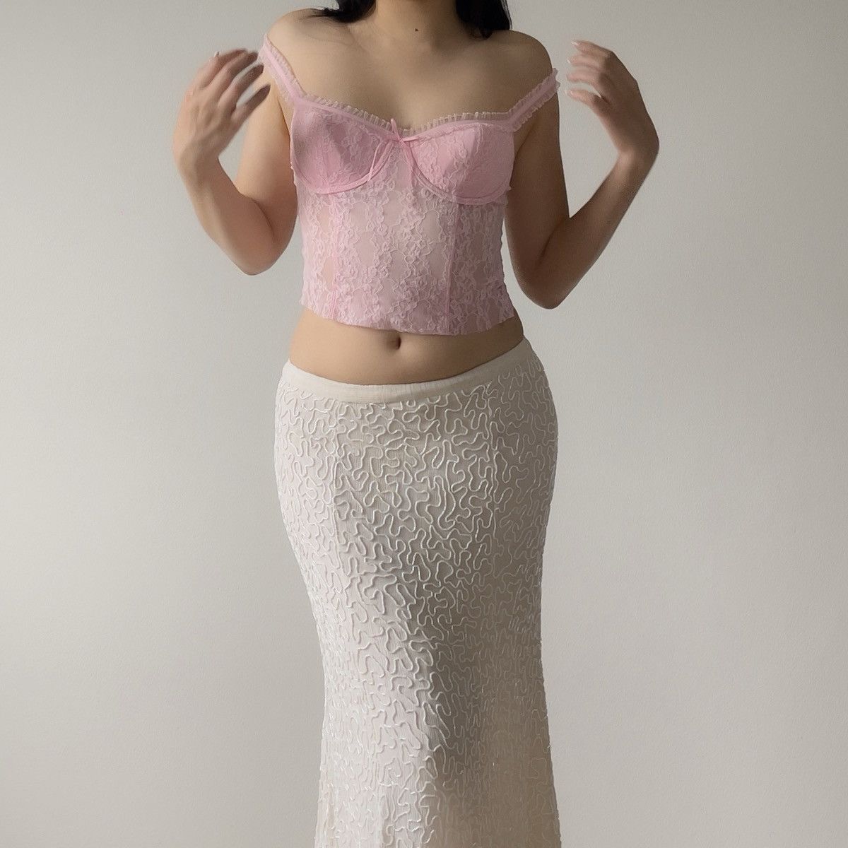 Victoria's Secret Victoria’s Secret Pink Floral Lace Bustier Top (S–M) Size M / US 6-8 / IT 42-44 - 4 Thumbnail