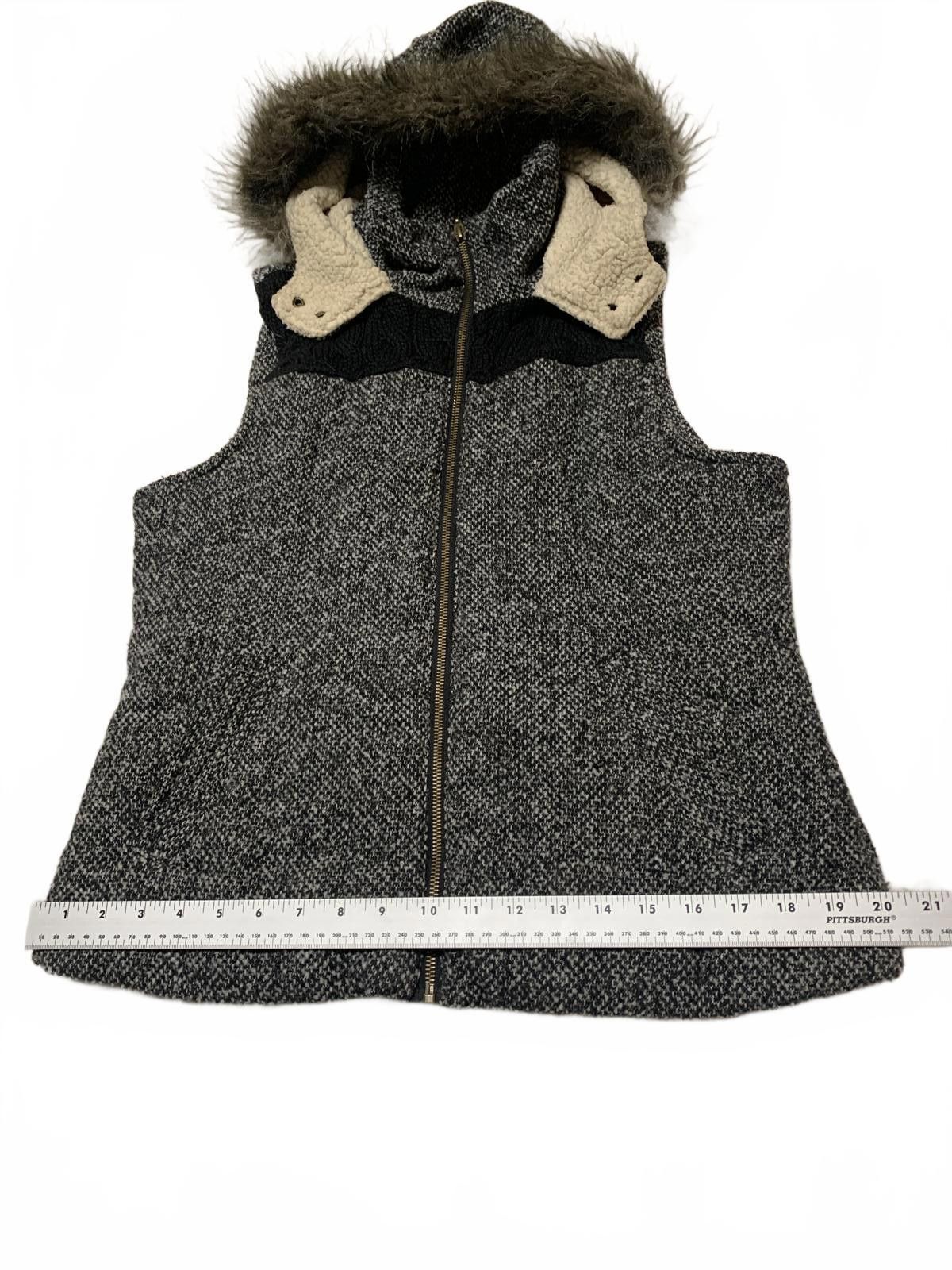 Other Y2K Faux Fur Vest Women's Size L Black Hooded Zip Up Size L / US 10 / IT 46 - 6 Thumbnail
