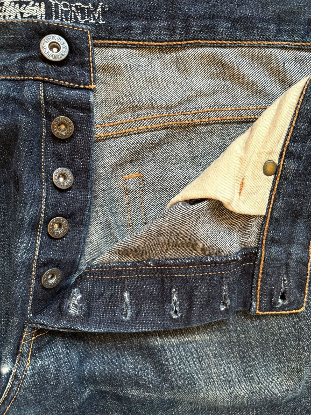 Stussy Vintage Stussy Button Fly Mud Wash Distressed Jeans Size US 34 / EU 50 - 9 Thumbnail