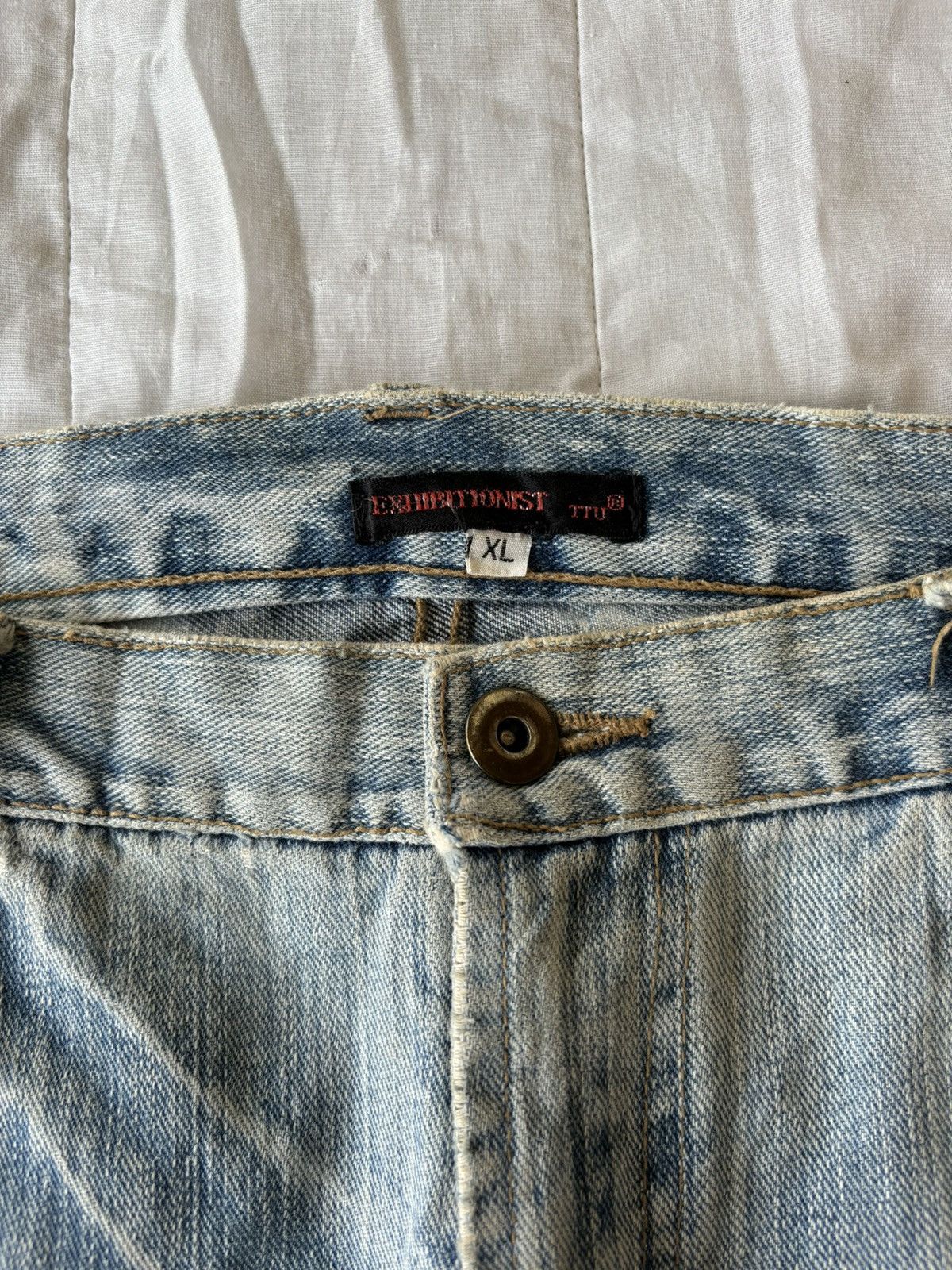 Helmut Lang RARE🔥EXHIBITIONIST PATCHWORK DISTRESSED DENIM JEANS Size US 34 / EU 50 - 7 Thumbnail