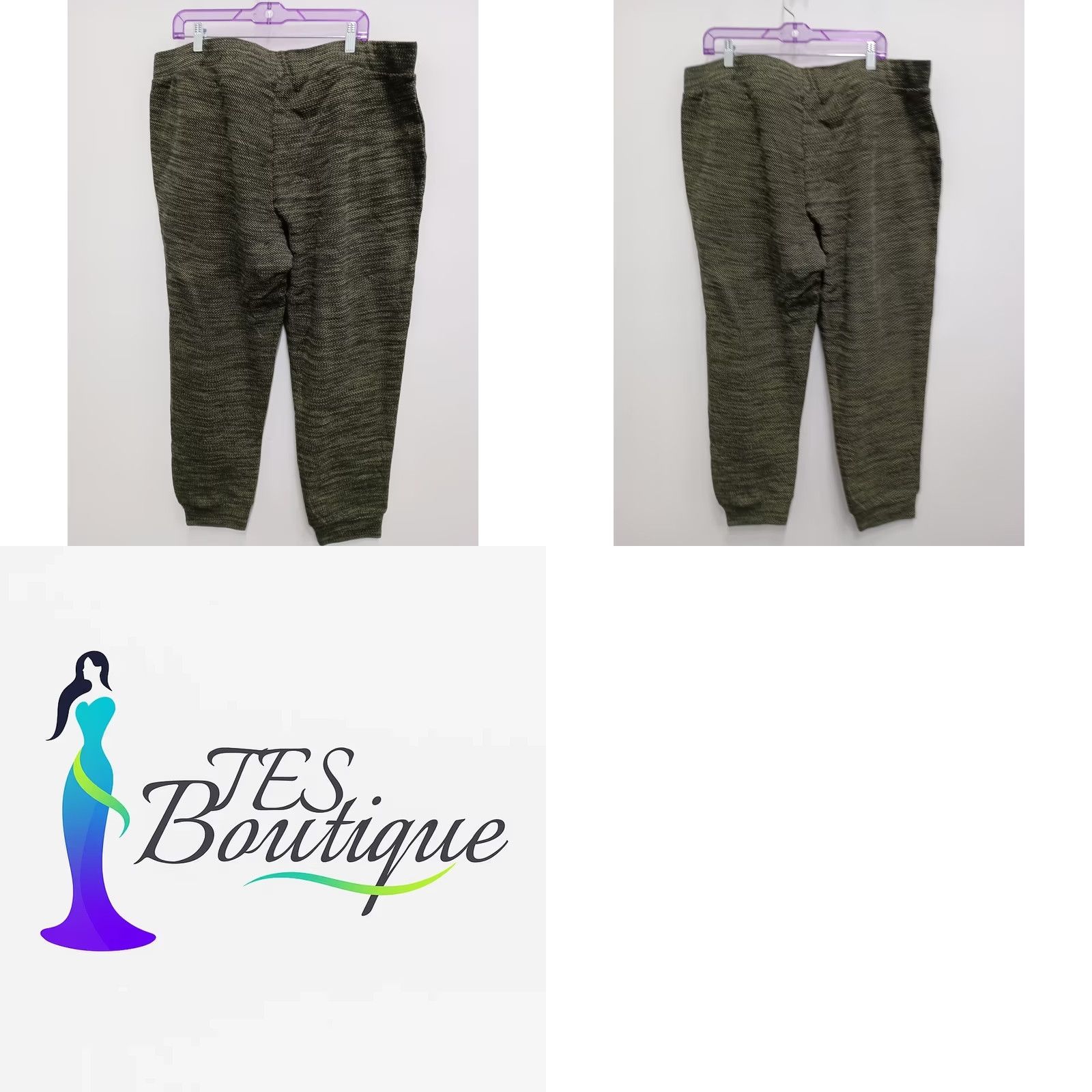 Vintage LOGO Pants Size 3X Olive Green Jogger Lounge Casual Pull on NEW Womens Size 40" / US 18 - 8 Thumbnail
