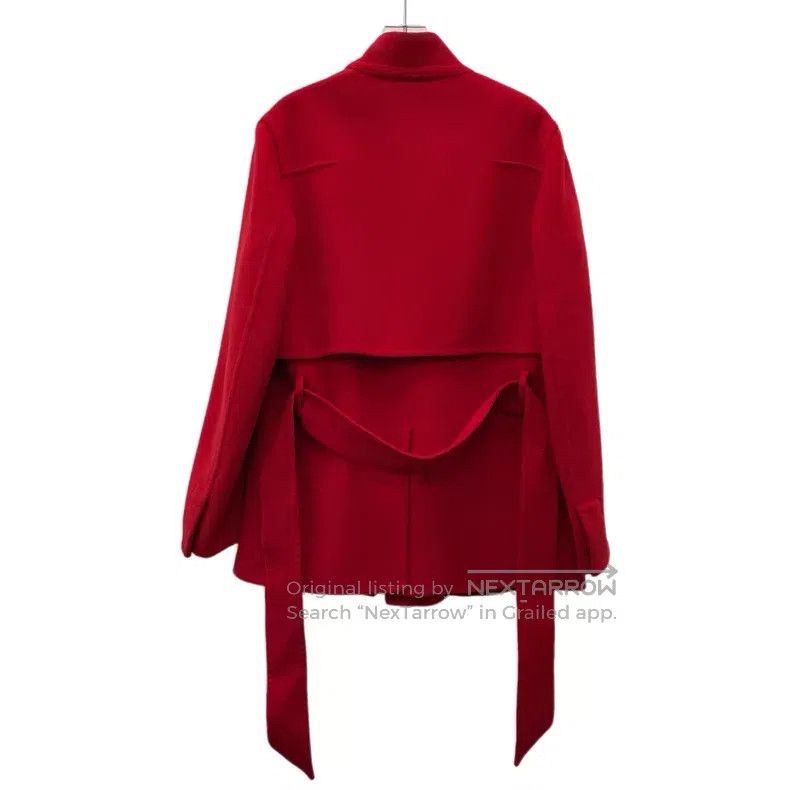 Dior Dior Red cashmere stand-up collar belt coat Size US S / EU 44-46 / 1 - 2 Thumbnail