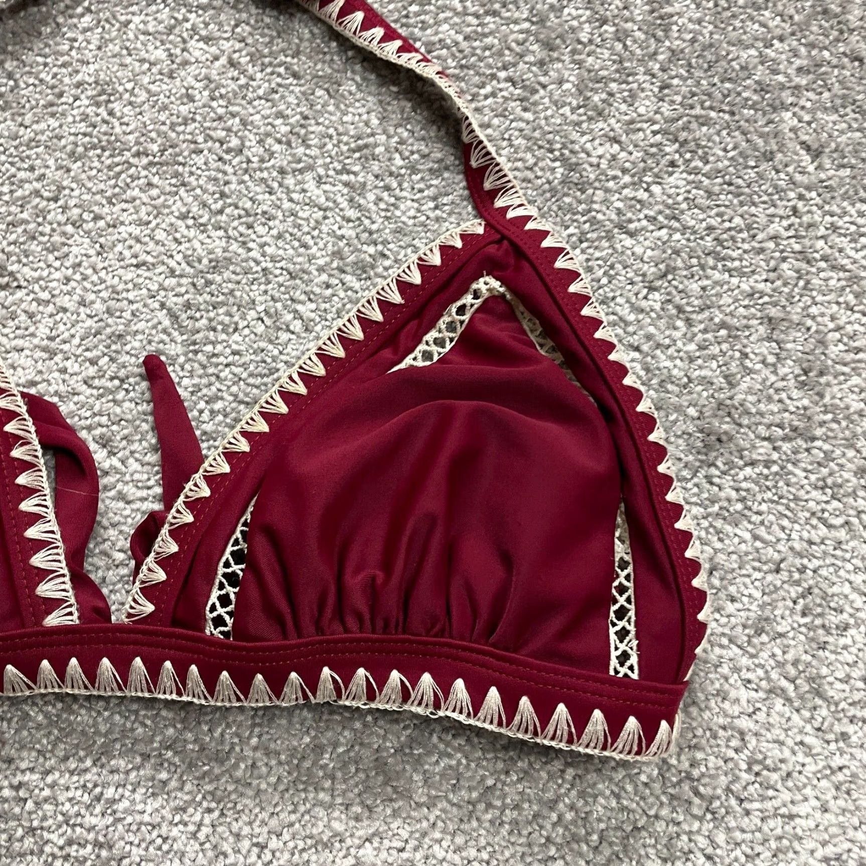 Vintage Xhilaration Brand Swimwear Women's Top Bikini Halter Red Padded Medium Beach Summer Size M / US 6-8 / IT 42-44 - 6 Thumbnail