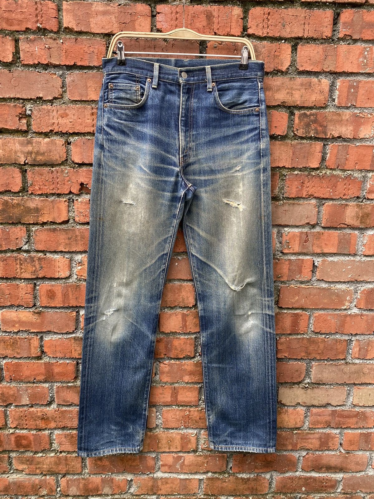 W32x33.5 vintage levi's 502 redline big E distressed