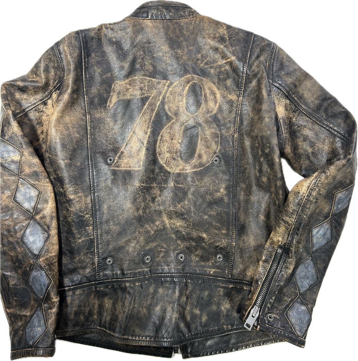 Diesel DIESEL L-COBAIN LEATHER WORN FINISH JACKET BLACK/BROWN Size US L / EU 52-54 / 3 - 2 Thumbnail